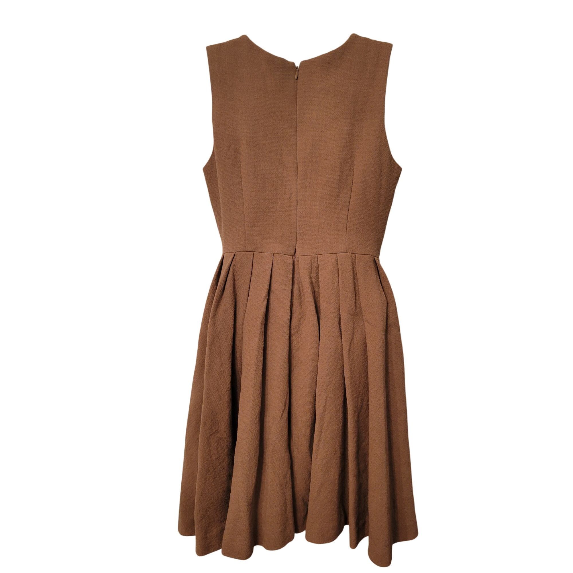 J.Crew J Crew 4 Brown Sleeveless Pleated Wool Blend A Line School G Size S / US 4 / IT 40 - 5 Thumbnail