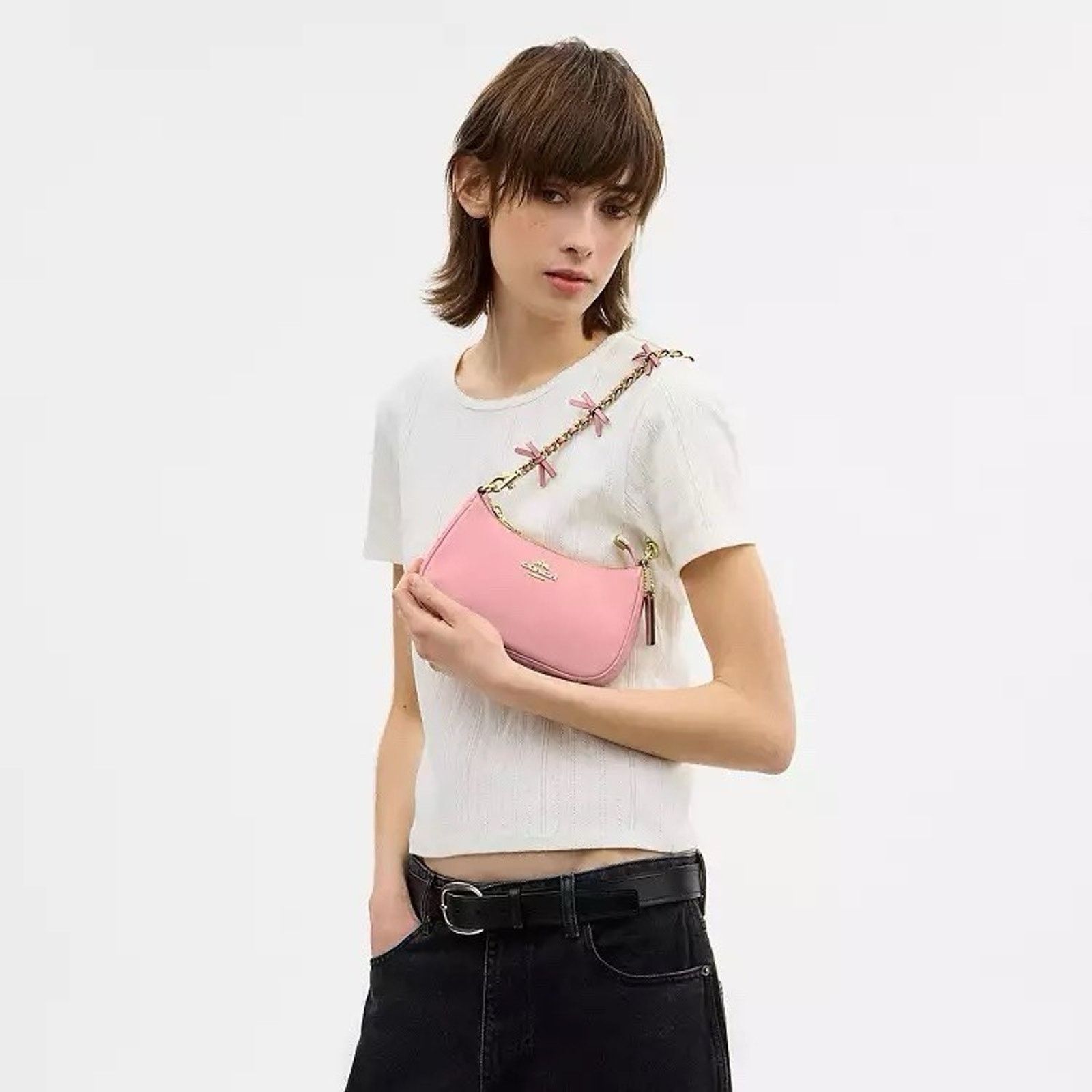 Coach NWT Coach Teri Mini Crossbody Bag Bows CDW68 Soft Pink Size ONE SIZE - 12 Thumbnail