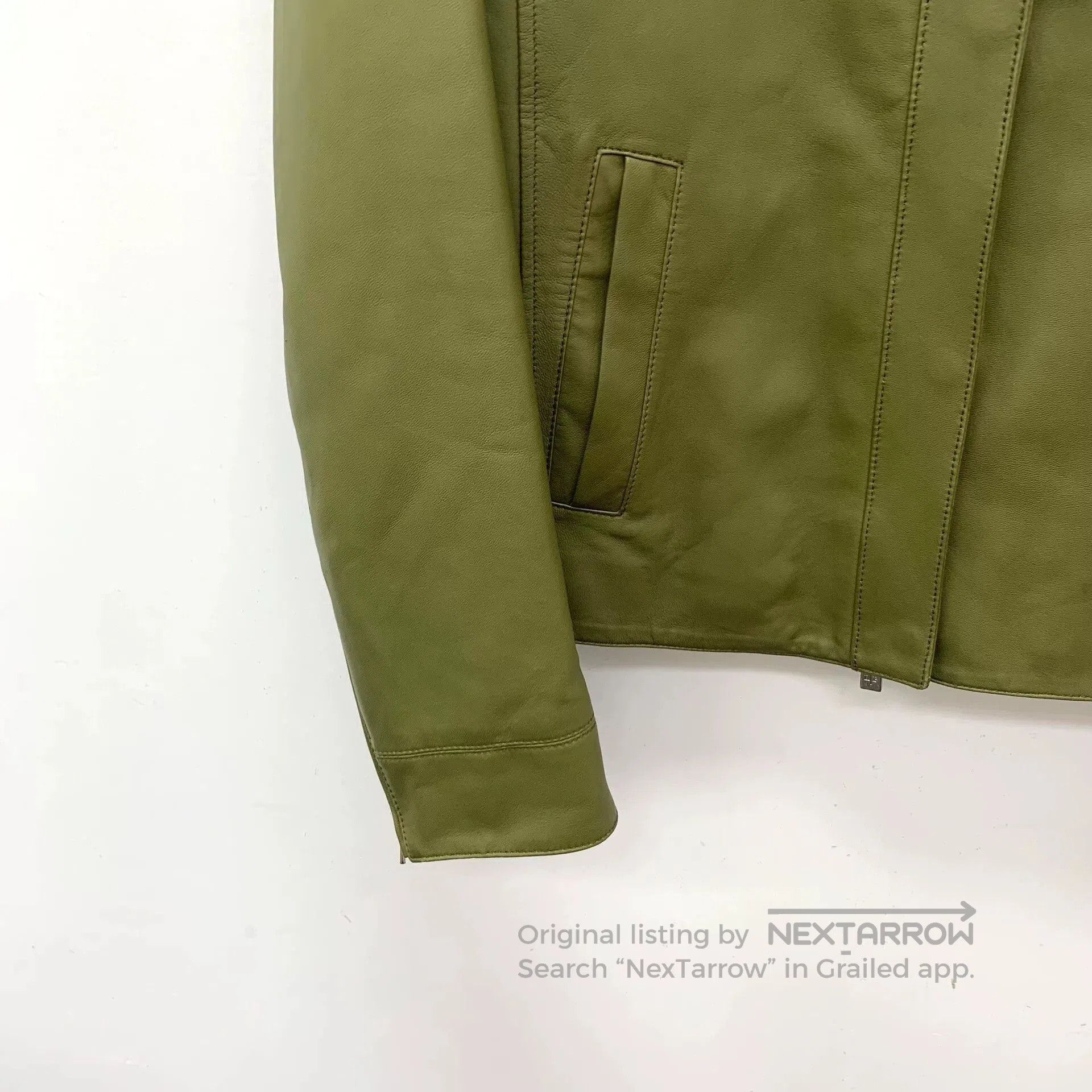 Loro Piana Loro Piana Green Lambskin Leather Jacket. Size S / US 4 / IT 40 - 4 Thumbnail