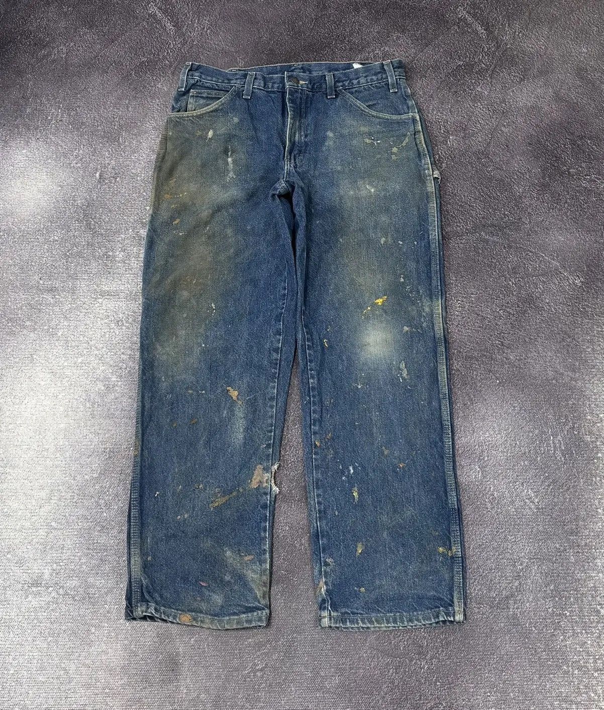 Dickies × Vintage Vintage Dickies Distressed Denim Blue Hype Work Baggy Jeans Size US 32 / EU 48 - 2 Thumbnail