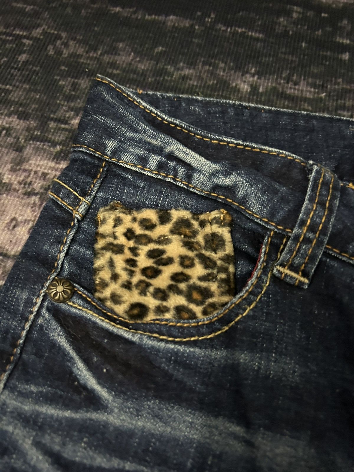 Ed Hardy Redpepper Cross Leopard Slim Jeans Size US 27 - 10 Thumbnail