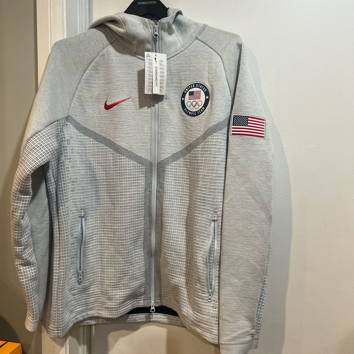 Image of Nike Olympic Team Usa Teck Pack Fleece in Grey, Men's (Size Large)