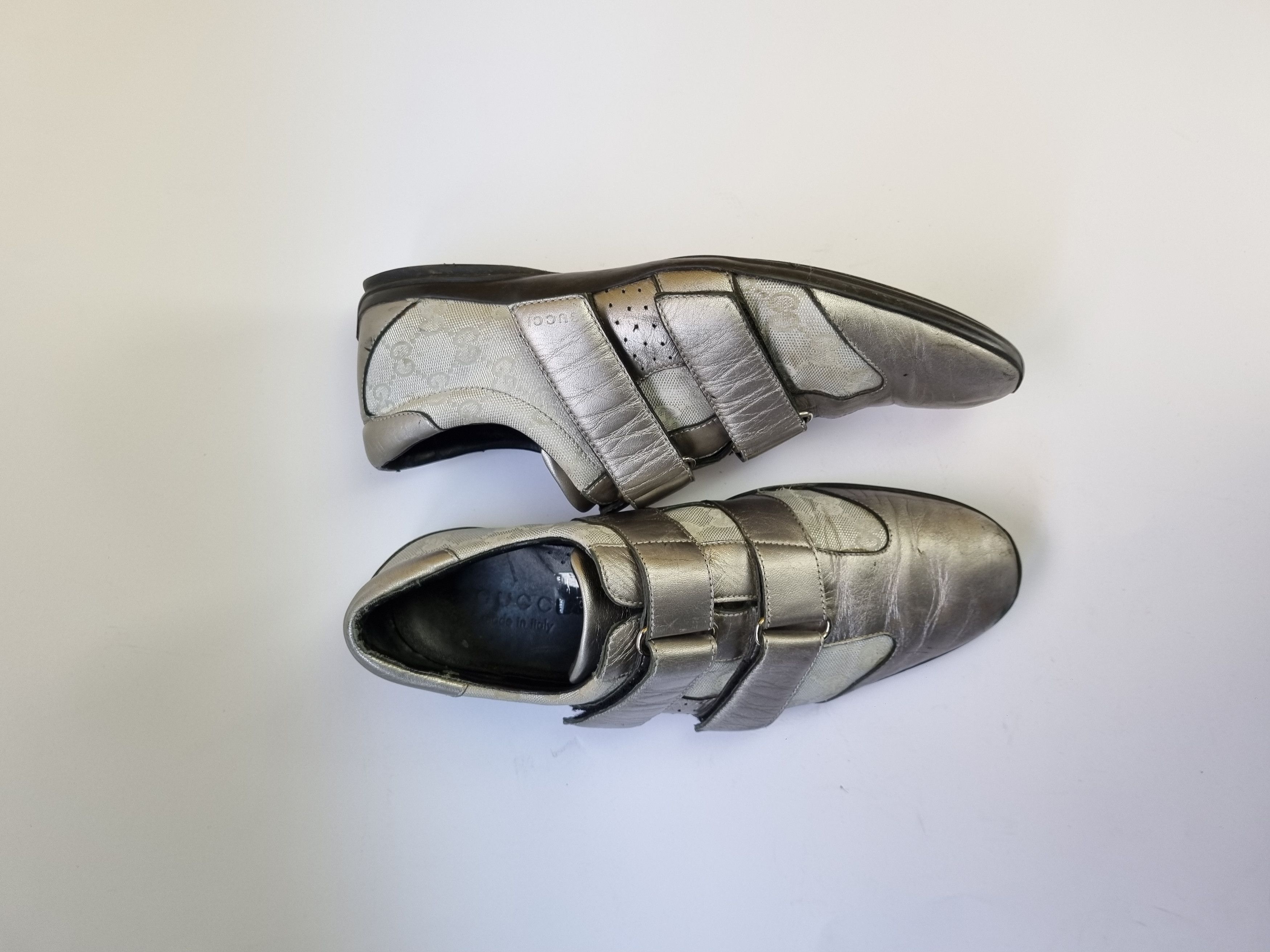 Gucci × Vintage Gucci Monogram Leather Metallic Italian Sneakers 091838 Size US 8 / EU 41 - 21 Thumbnail