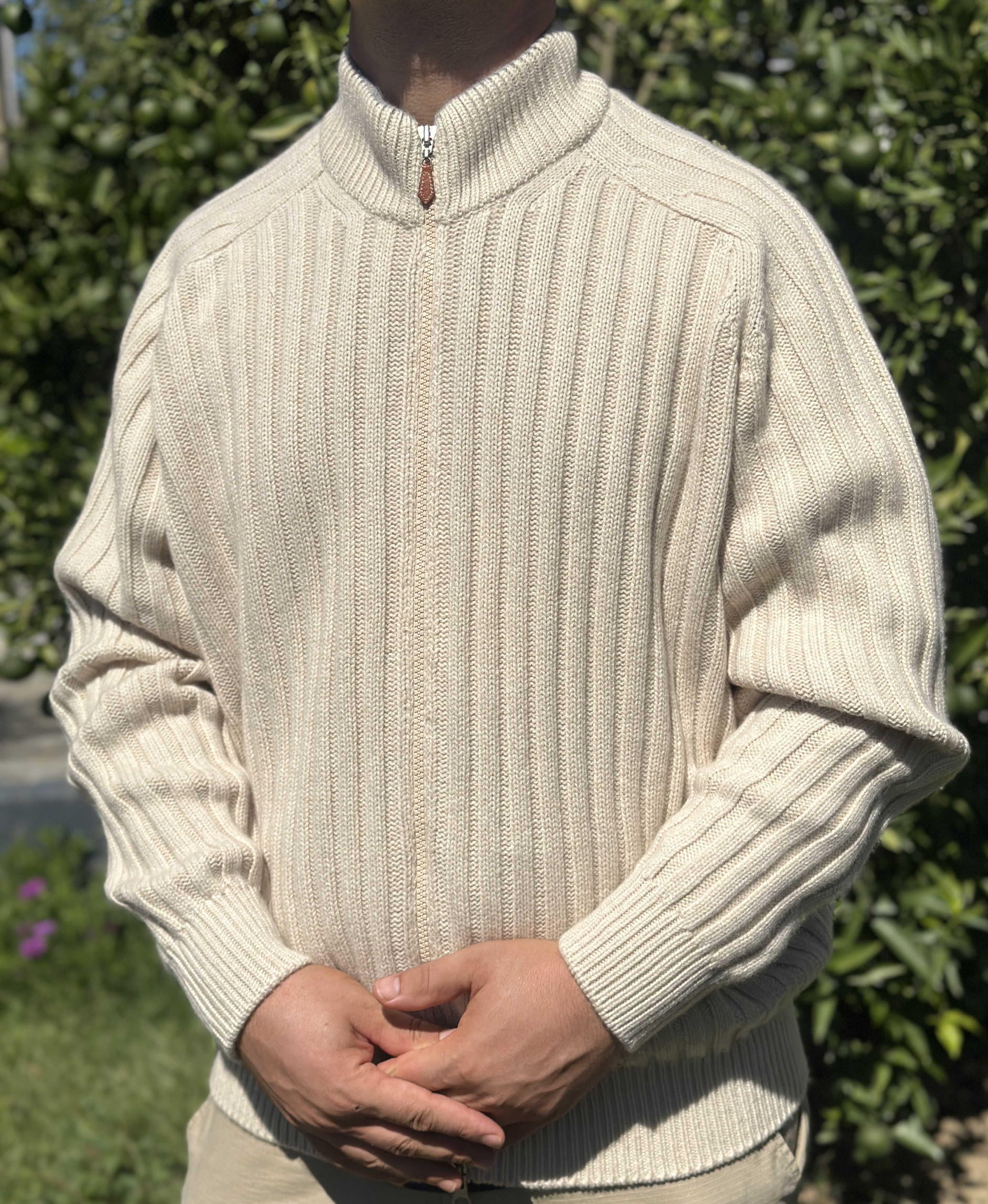 Cashmere Brunello Cucinelli Full Zip Sweater Size 54 XL
