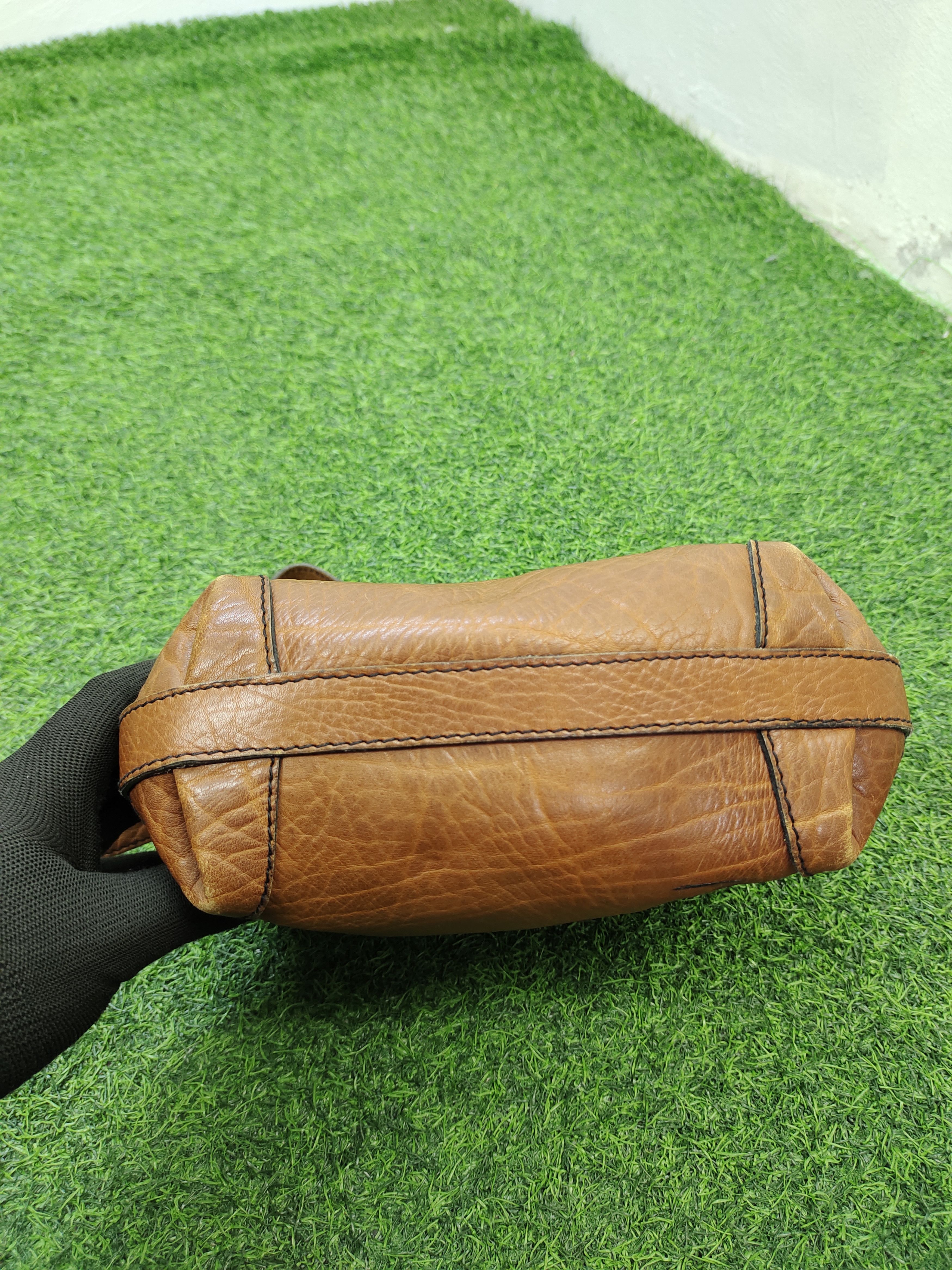Leather Vintage 70s Caracciola Patina Leather Sling Bag Size ONE SIZE - 6 Thumbnail