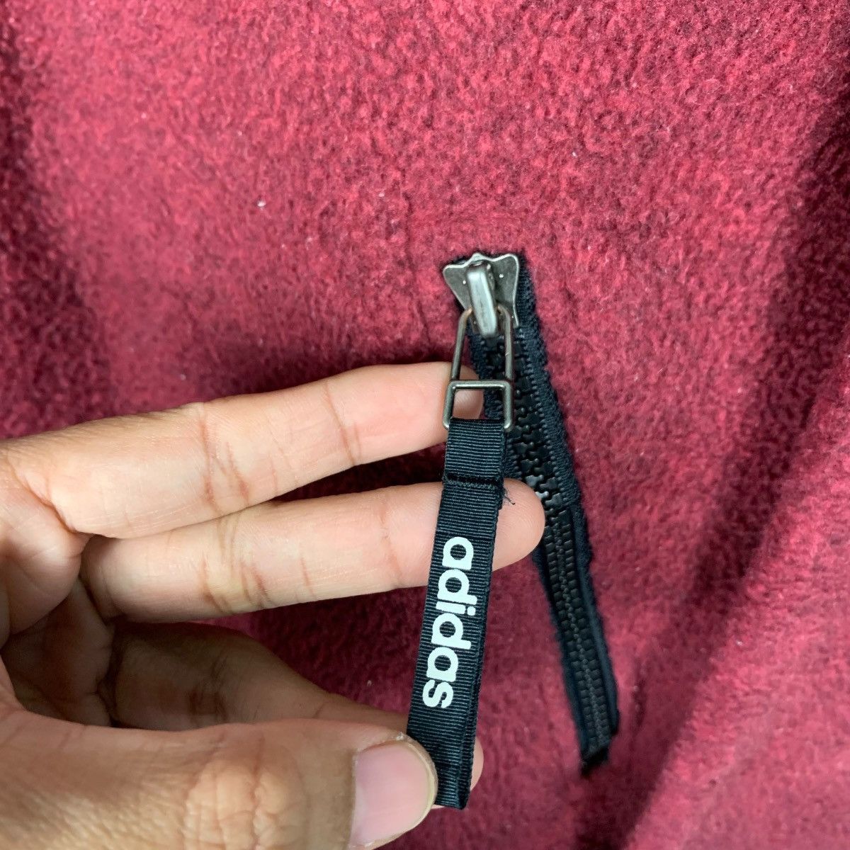 Adidas 90’s ADIDAS Embroidery Logo Maroon Fleece Jacket #2091-C91 Size US L / EU 52-54 / 3 - 14 Thumbnail