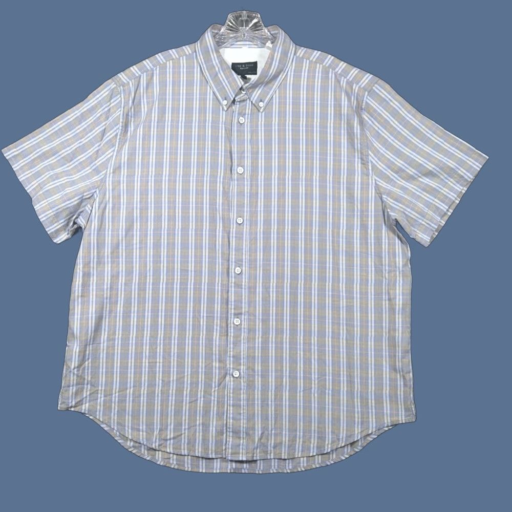 Rag & Bone Rag & Bone Shirt Mens 2XL Check Short Sleeve Button-Down Slim Fit 2 Size US XXL / EU 58 / 5 - 1 Thumbnail