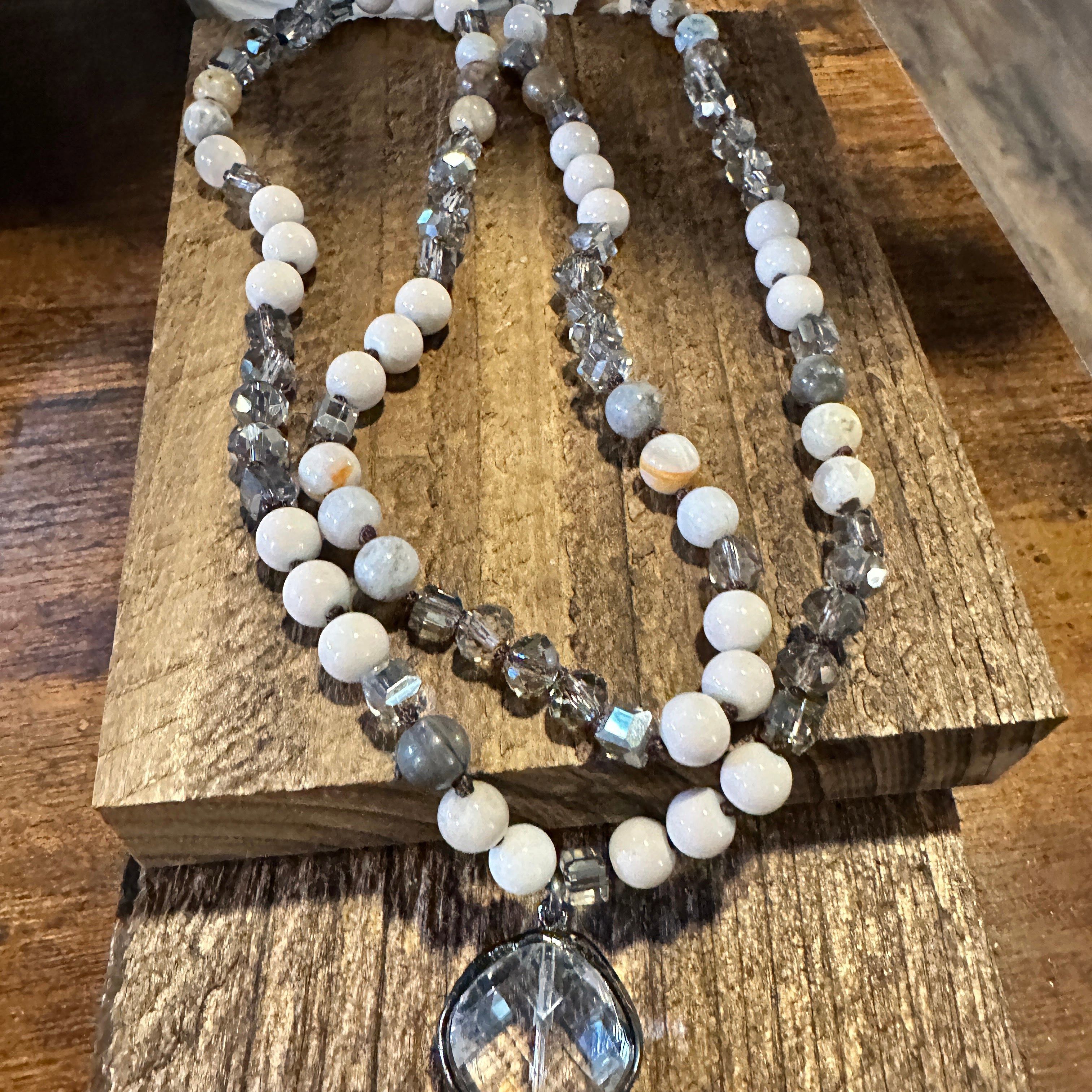 Other Bohemian Vintage Natural Stone Beaded Pendant Necklace | Tri Size ONE SIZE - 4 Thumbnail