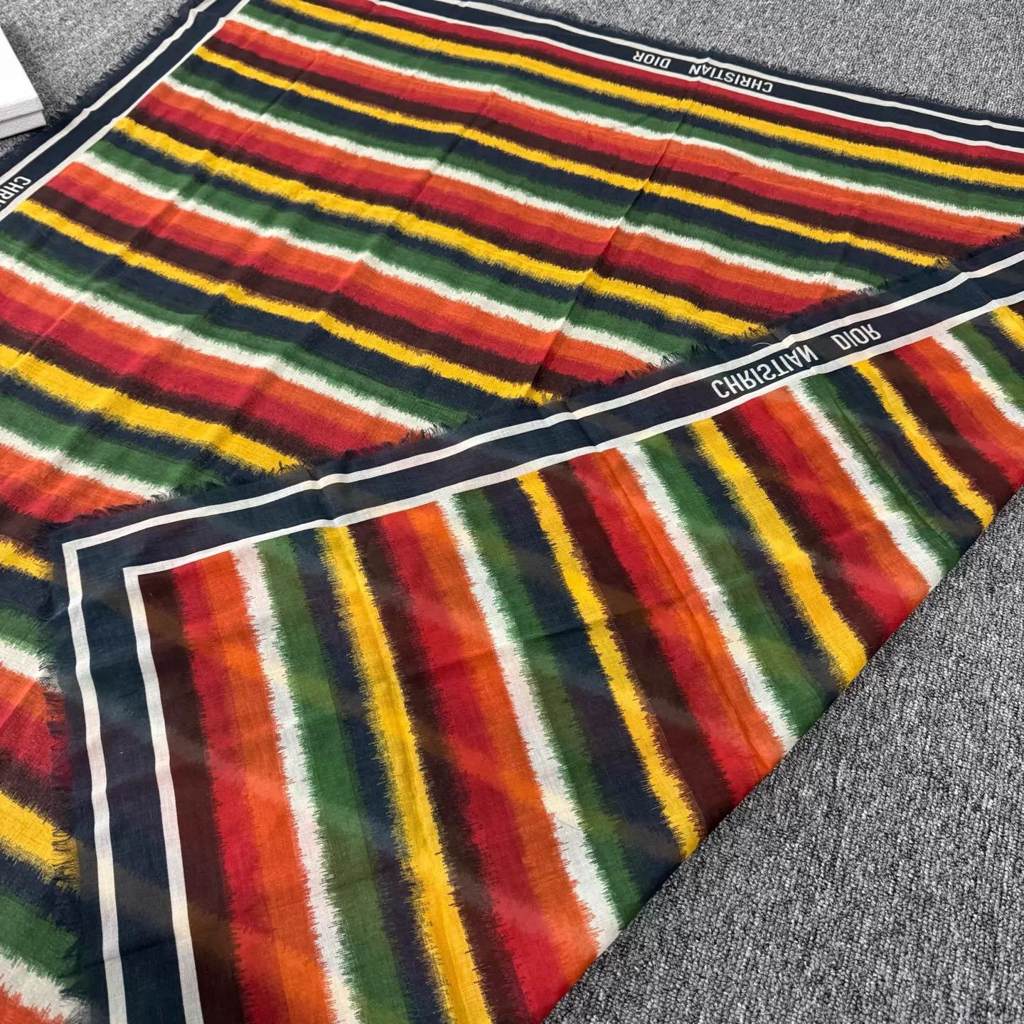 Dior Dior Rare Color Striped Logo Oversized Scarf Size ONE SIZE - 2 Thumbnail