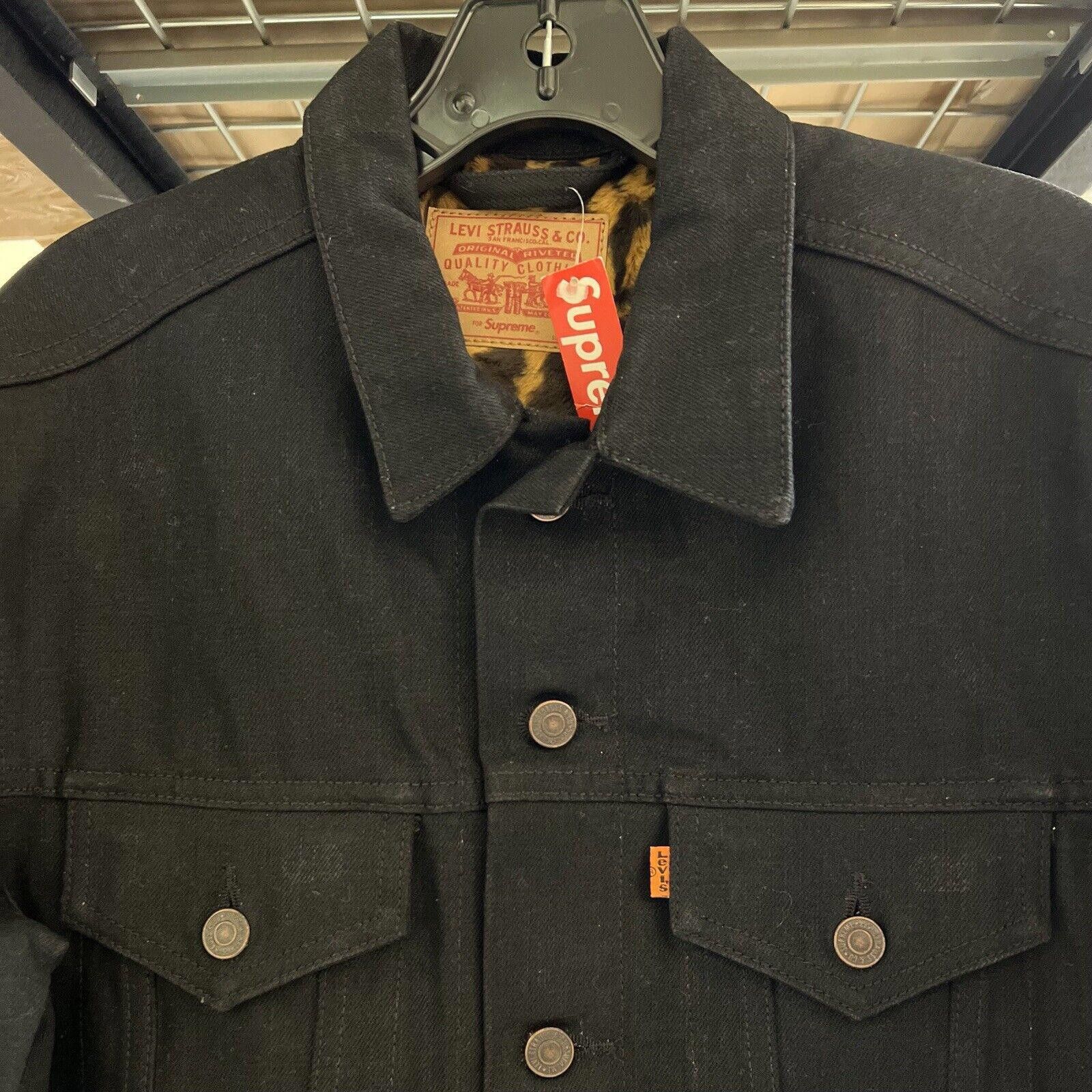 Supreme FW12 SUPREME LEVI'S DENIM LEOPARD JEAN JACKET BLACK Size US M / EU 48-50 / 2 - 1 Thumbnail