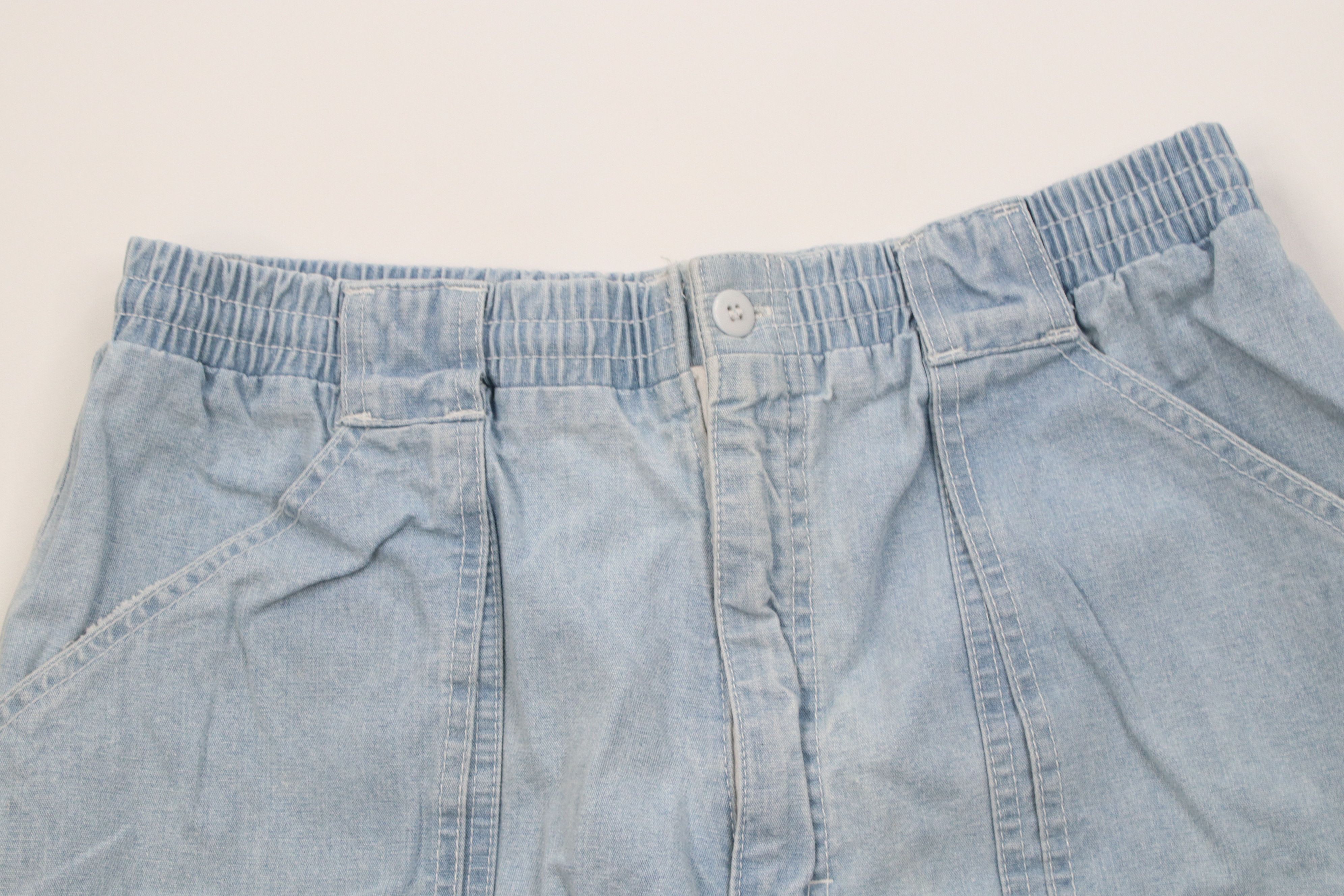 Vintage Vintage 90s Streetwear Denim Above Knee Utility Shorts Size US 34 / EU 50 - 2 Thumbnail
