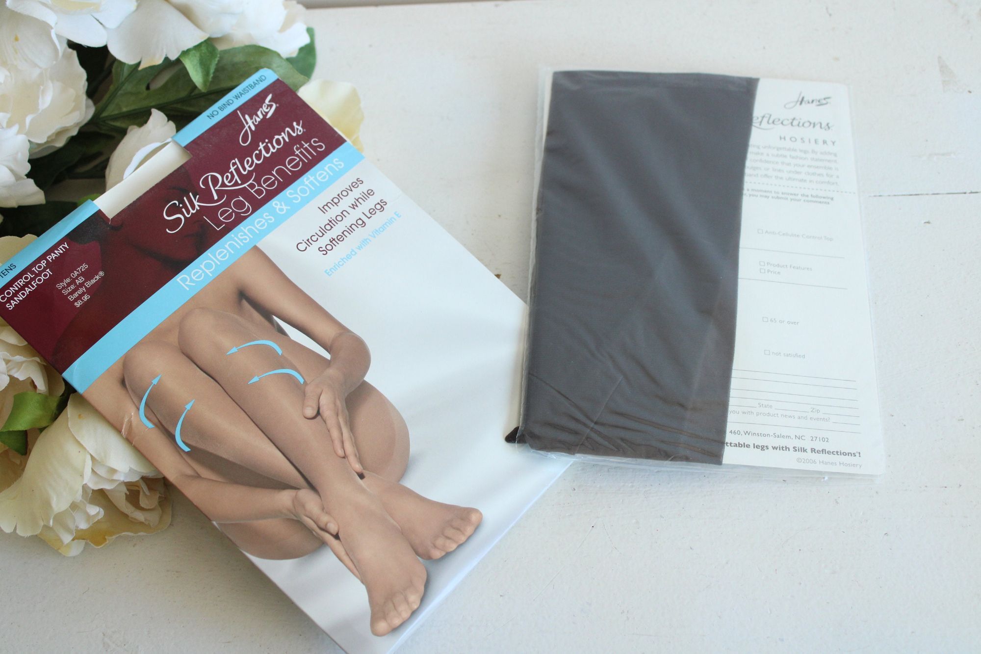 Hanes Vintage 1990s 2000s Pantyhose, New NOS, Hanes Barely Black, Size ONE SIZE - 7 Thumbnail