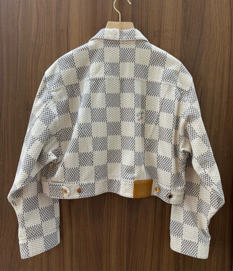 Louis Vuitton Louis Vuitton White checkered denim jacket Size S / US 4 / IT 40 - 2 Thumbnail