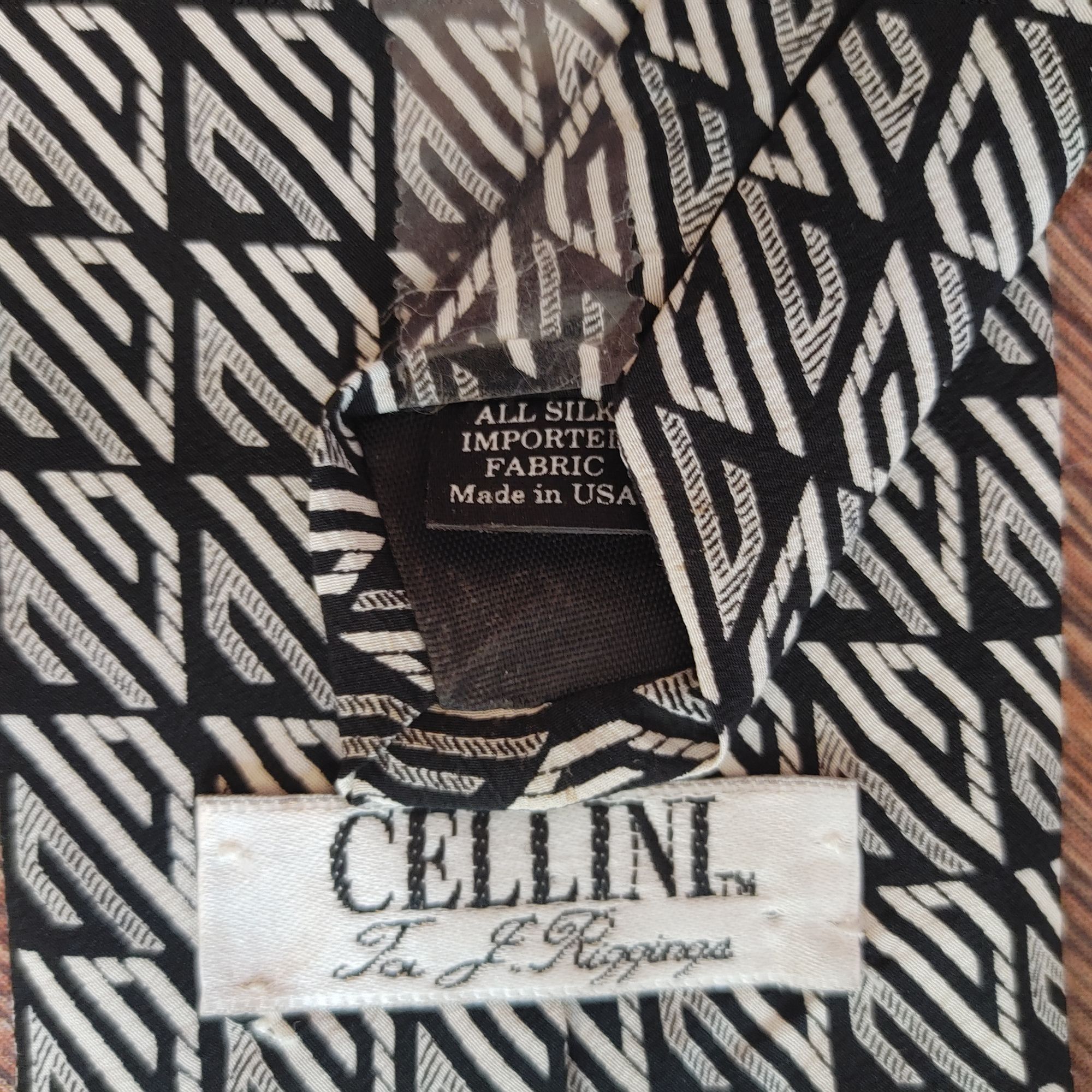 Other Cellini | For F. Riggings Men's Black/White All Silk Neck Ti Size ONE SIZE - 2 Thumbnail