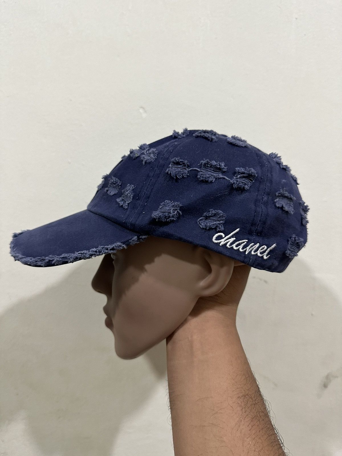 Vintage Distress Denim Hat Size ONE SIZE - 1 Thumbnail