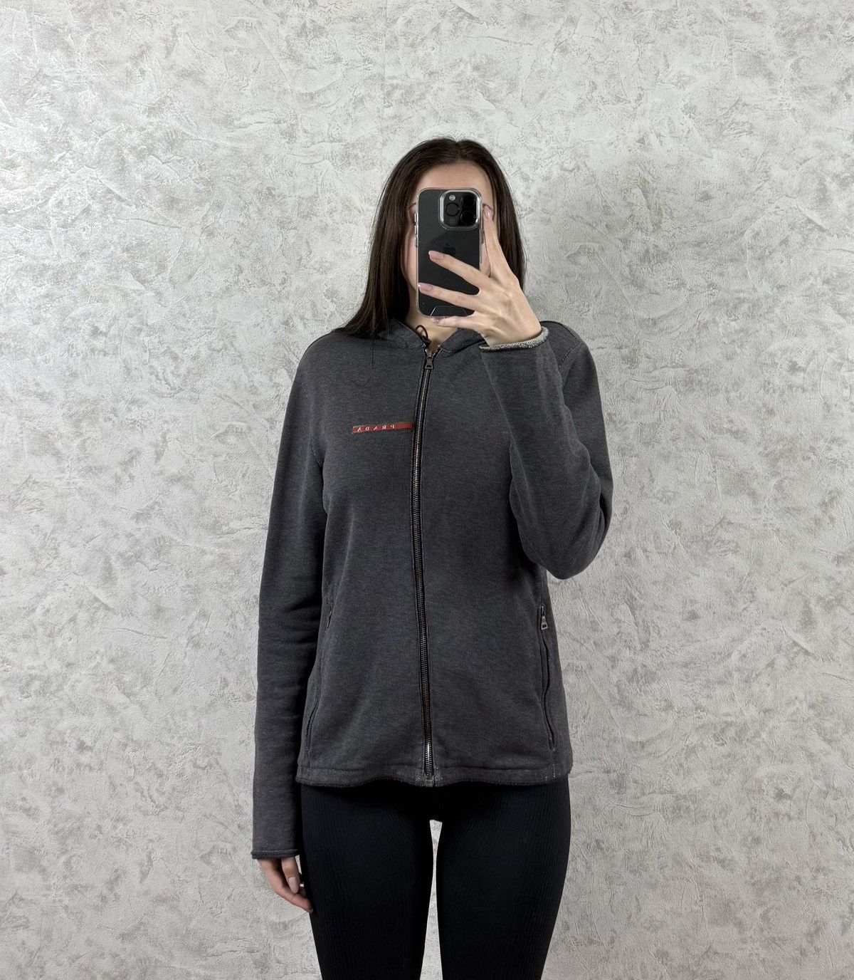 Prada Vintage 90s Prada Sport Red Tab Women’s Zip Up Hoodie Size M / US 6-8 / IT 42-44 - 1 Thumbnail