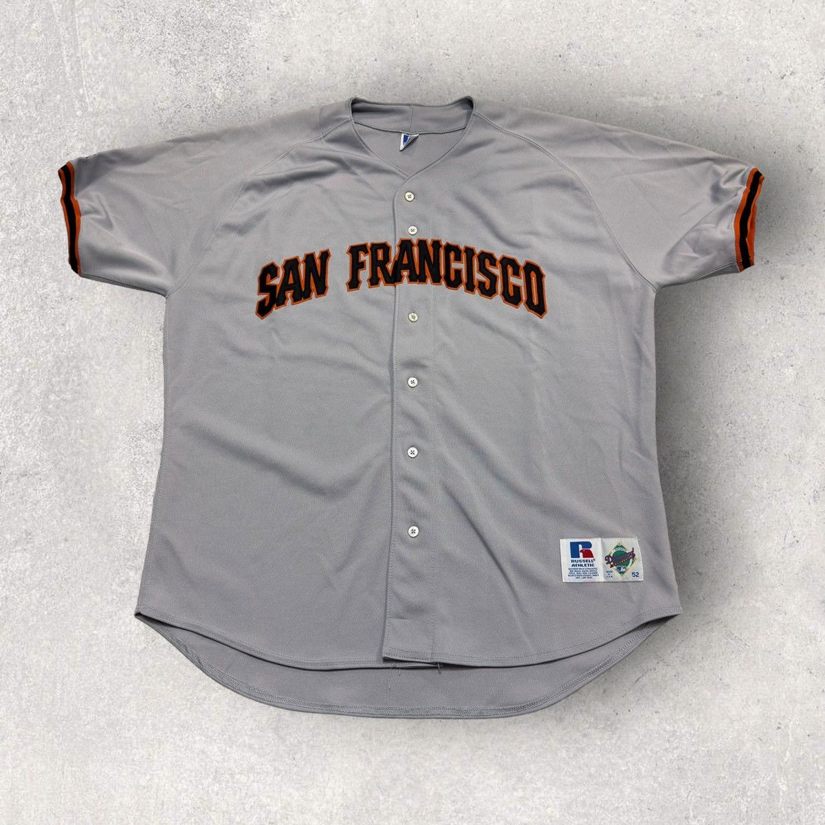 image of Mlb x Russell Athletic Vintage San Francisco Giants Jersey in Grey, Men's (Size 2XL)