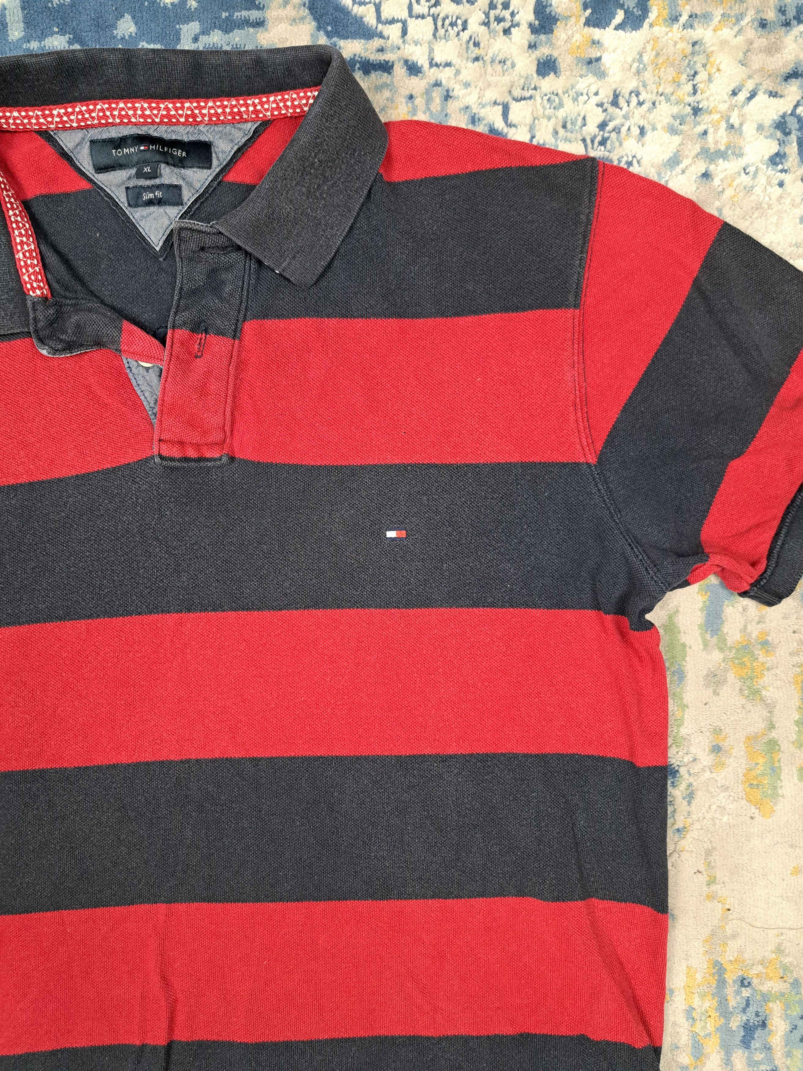 Tommy Hilfiger Hilfiger Spellout Logo Striped Rugby Polo Shirt y2k Drip Size US XL / EU 56 / 4 - 5 Thumbnail
