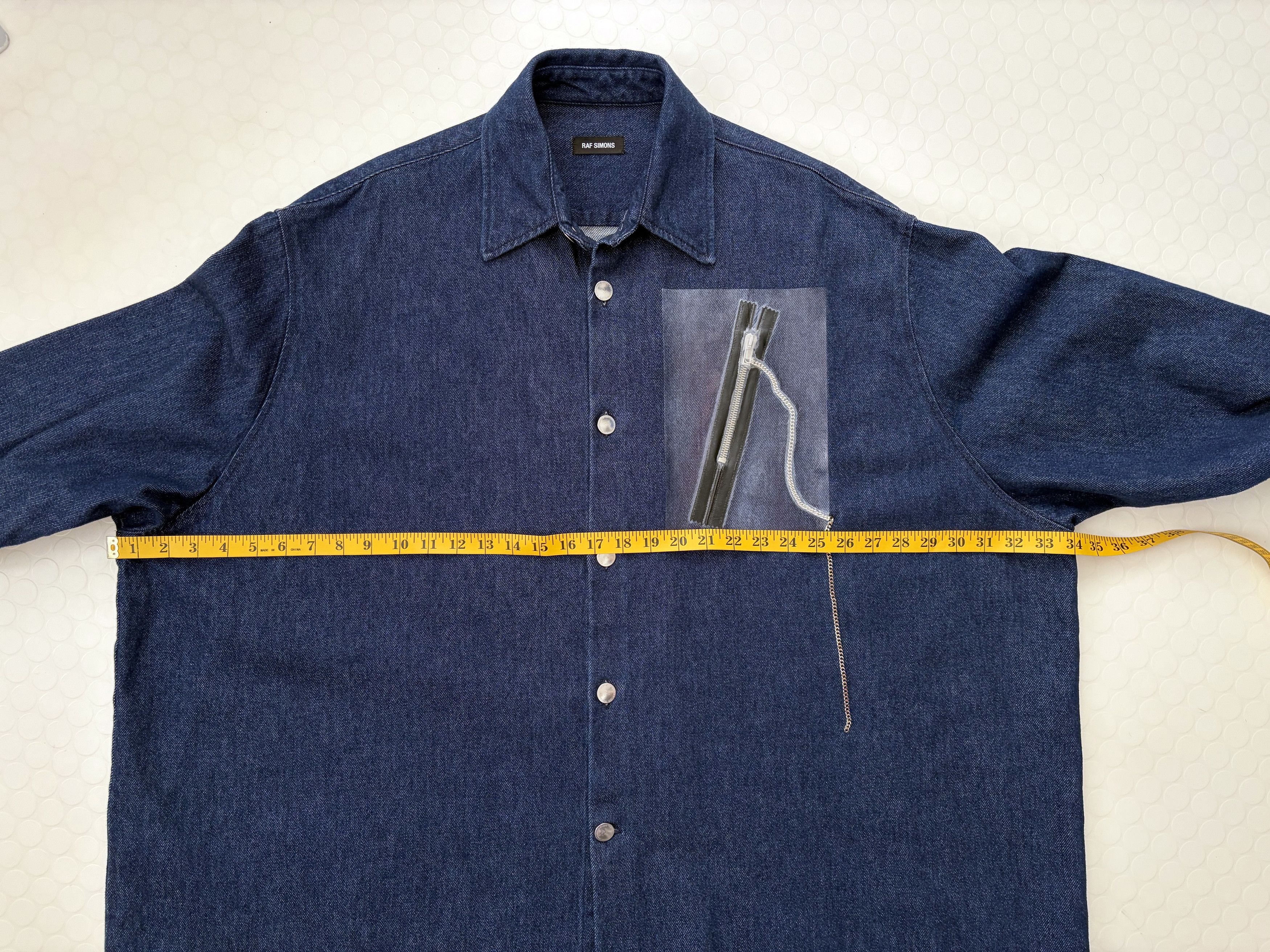 Raf Simons SS19 'Big Fit Shirt With Zipper' Blue Denim Size US M / EU 48-50 / 2 - 9 Thumbnail