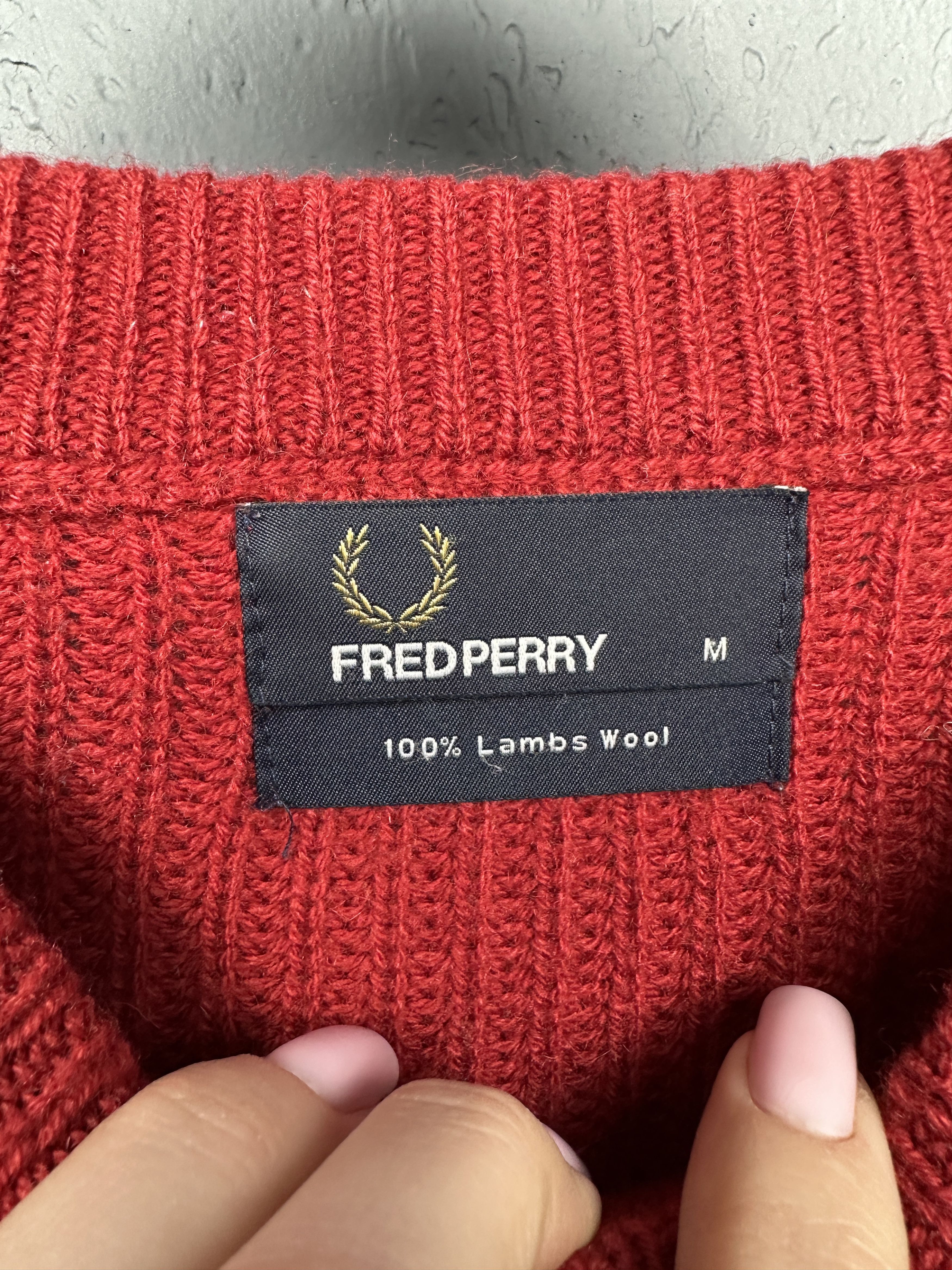 Fred Perry Fred Perry Mens Lambswool Wool Sweater Size US M / EU 48-50 / 2 - 4 Thumbnail