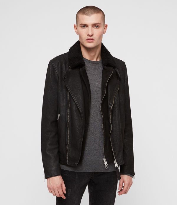Allsaints AllSaints Shearling Collar Hanoi Leather Biker Jacket Size US S / EU 44-46 / 1 - 2 Thumbnail