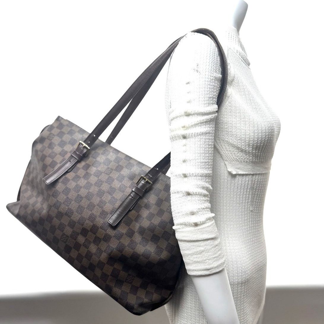 Louis Vuitton Louis Vuitton Brown Damier Ebene Chelsea Top Zip Tote Bag Size ONE SIZE - 10 Thumbnail