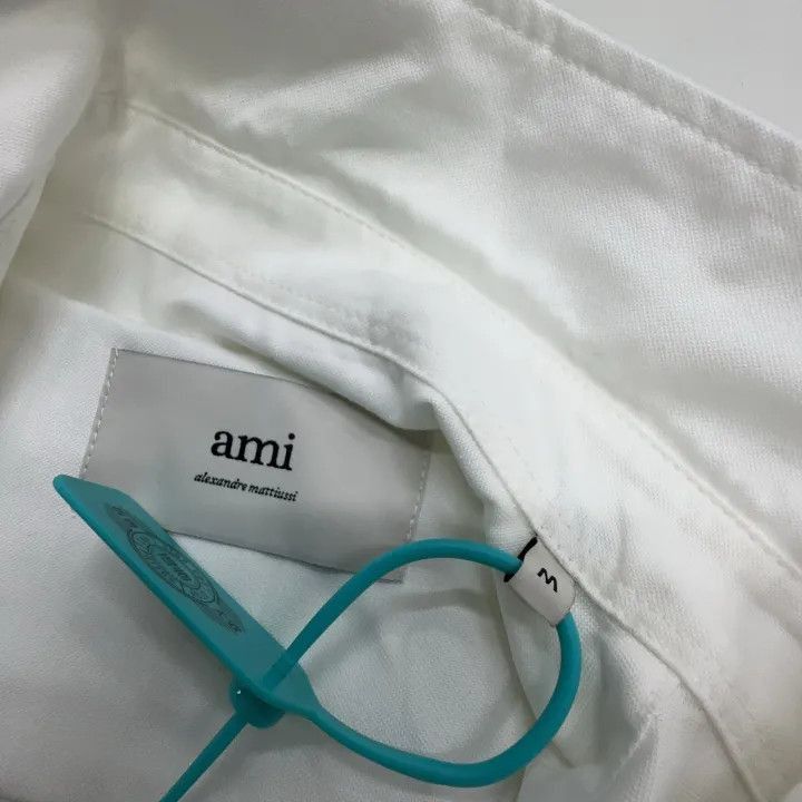 AMI AMIPARIS White Embroidered Logo Long Sleeve Shirt -2507 Size US M / EU 48-50 / 2 - 3 Thumbnail