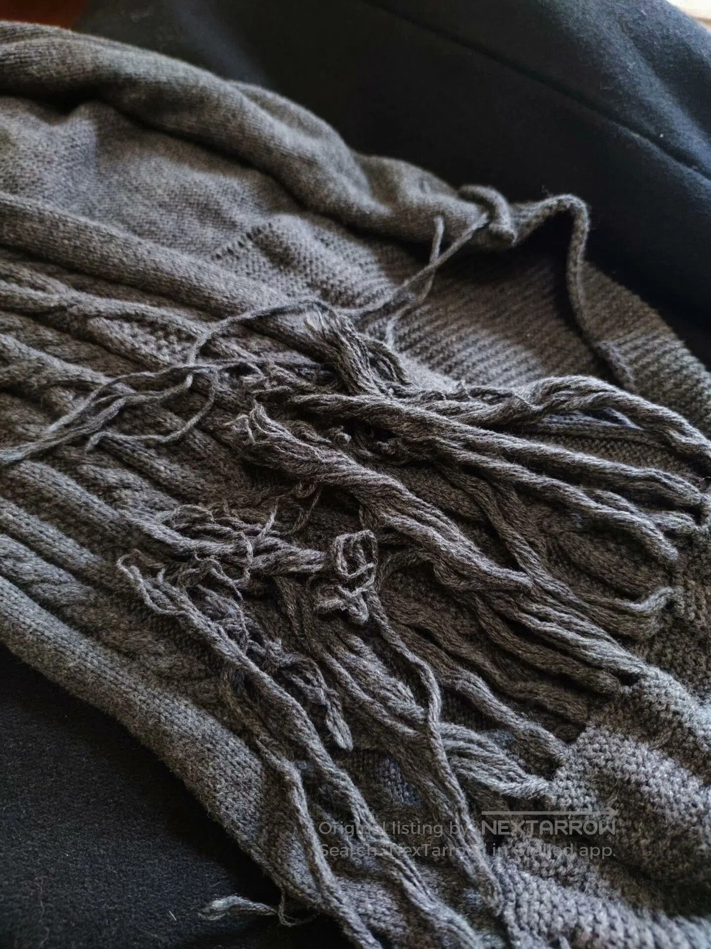Other Thick Gray Wool Blend Scarf. Size ONE SIZE - 5 Thumbnail