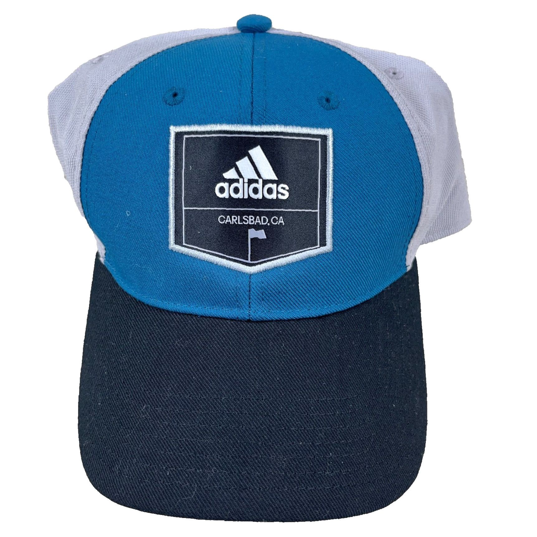 Adidas Adidas Hat Baseball Cap Mens Blue Adjustable Twill Patch Carlsbad CA Golf Baseball Cap Sports Logo Outdoor Retro Mens Size ONE SIZE - 2 Thumbnail