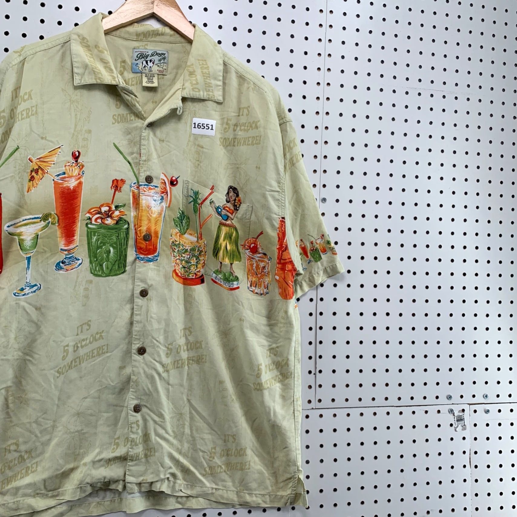 Big Dogs Big Dogs Hawaiian Shirt Men Large Yellow Rayon Button Short Sleeve Aloha Size US L / EU 52-54 / 3 - 4 Thumbnail