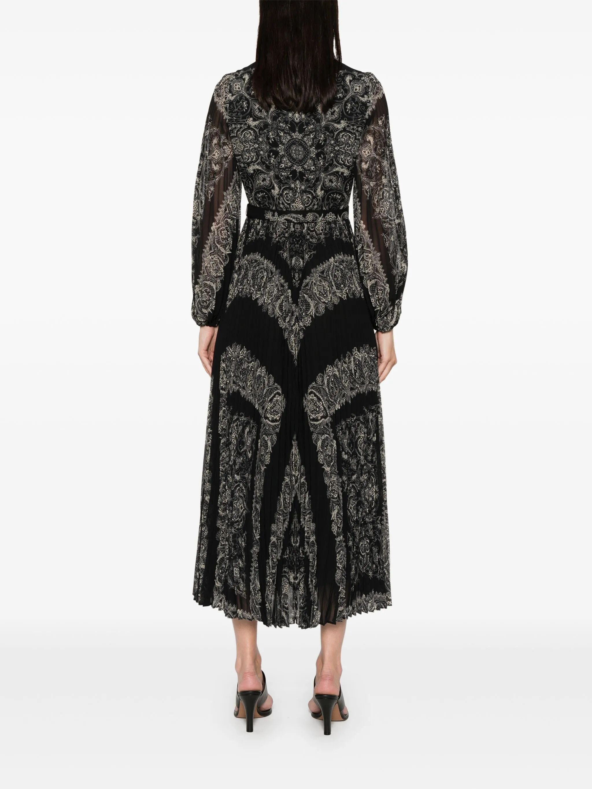 Zimmermann oc11z0825 Sunray Midi Dress in Black/White Size XS / US 0-2 / IT 36-38 - 5 Thumbnail