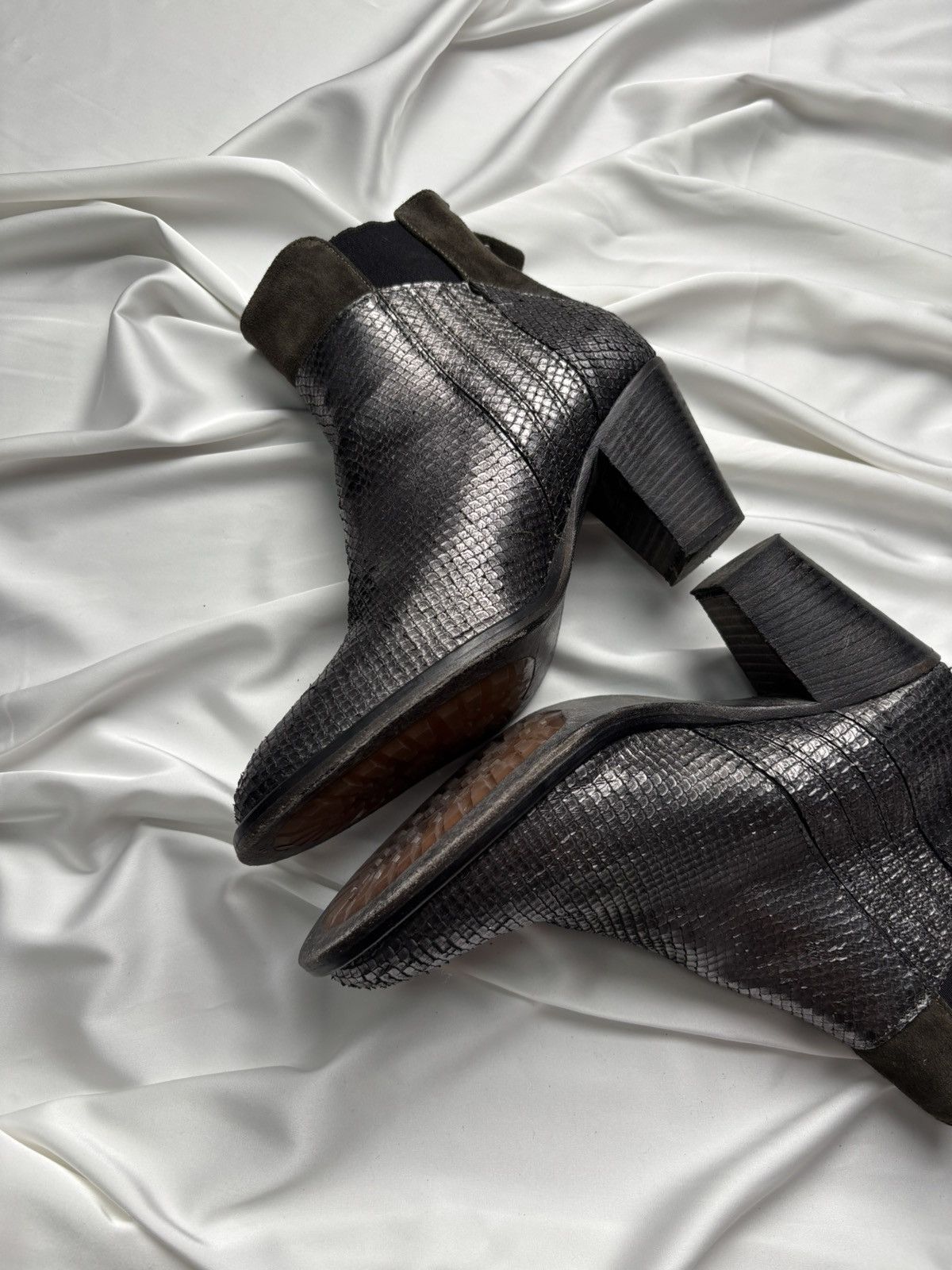 Vintage Vintage snakeskin print italian leather boots Size US 9 / IT 39 - 4 Thumbnail