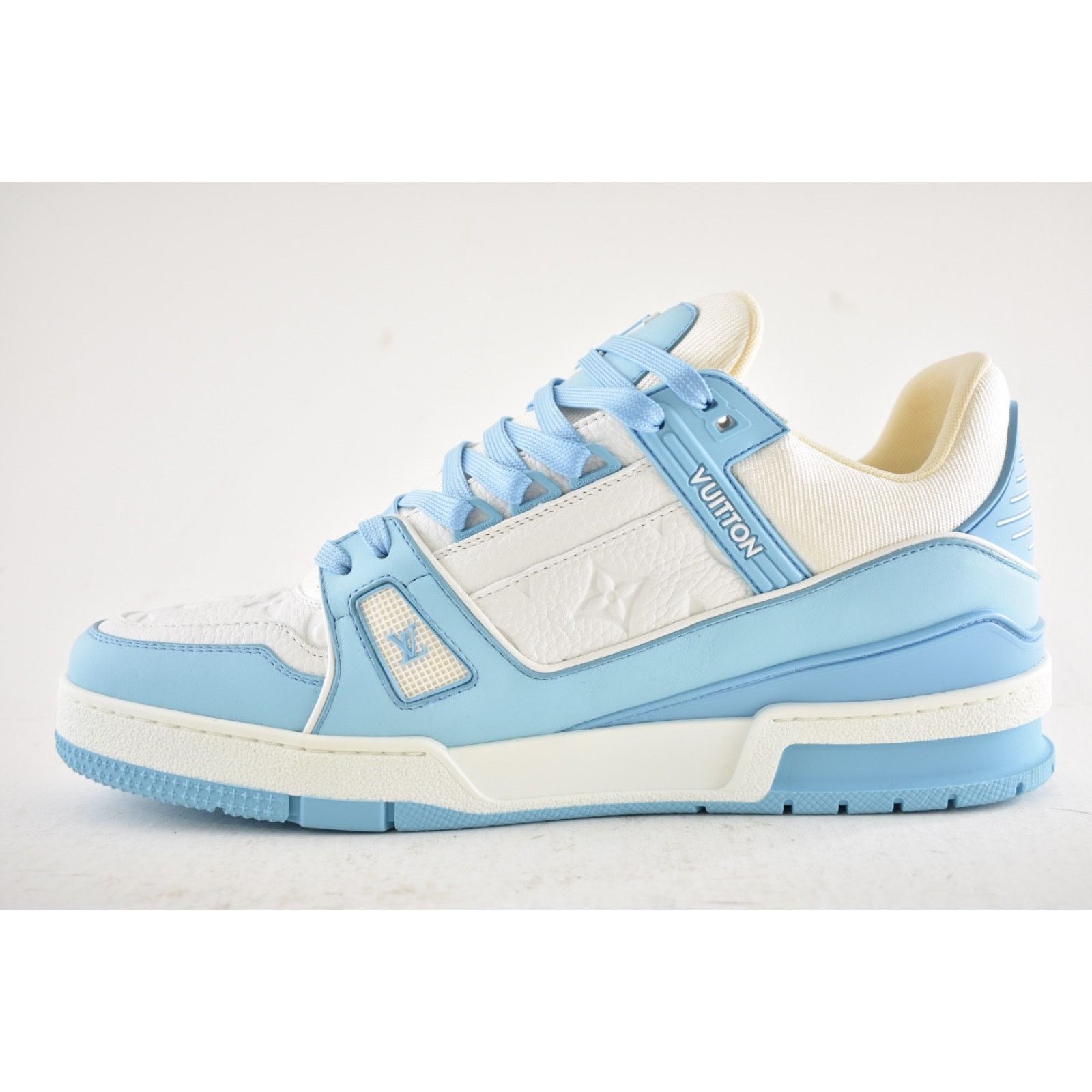 Louis Vuitton Louis Vuitton Sky Blue Empreinte White Leather Low Trainer Size US 10 / EU 43 - 15 Thumbnail