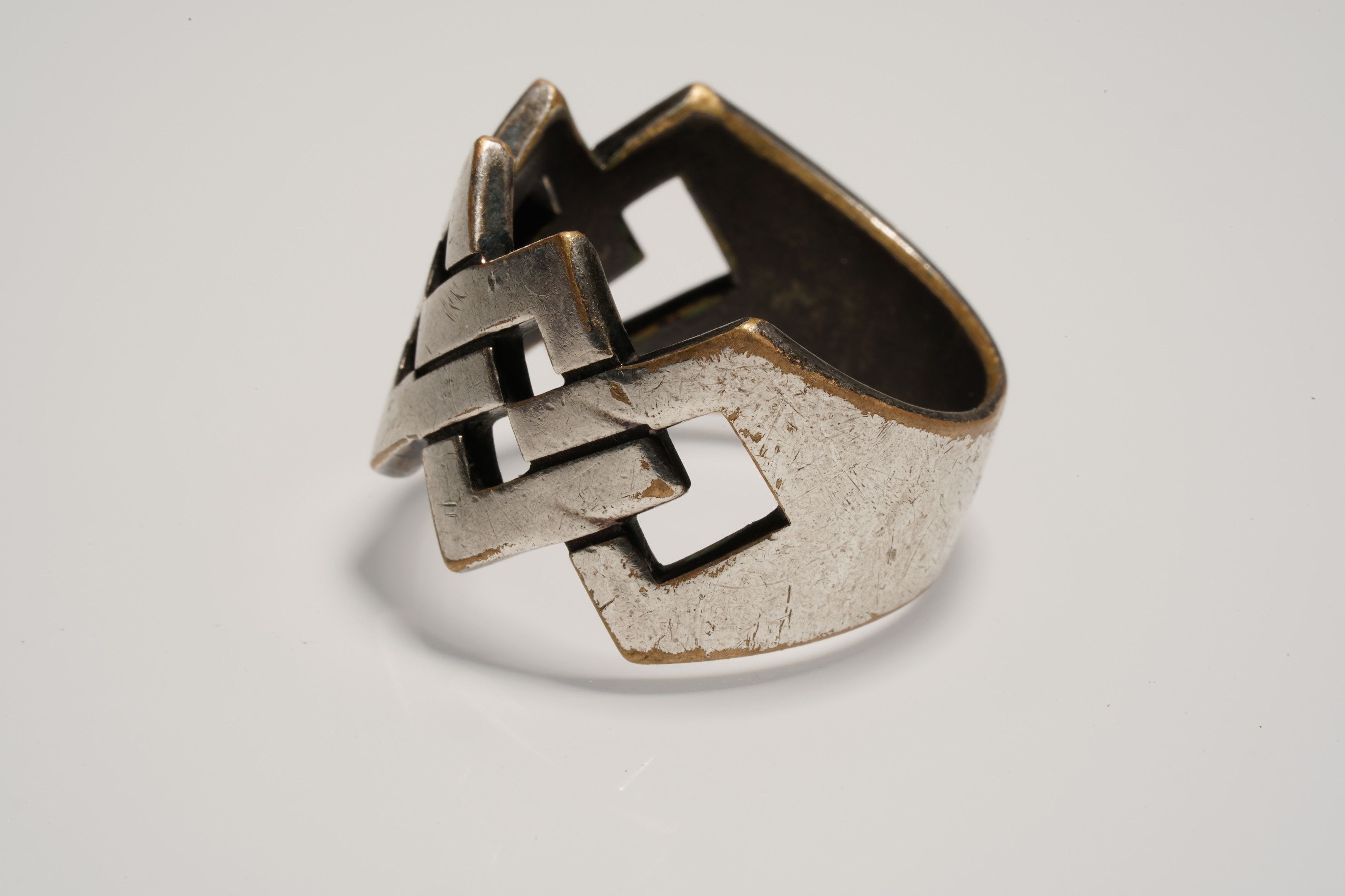 Yves Saint Laurent Silver Woven Chain Ring Size ONE SIZE - 4 Thumbnail