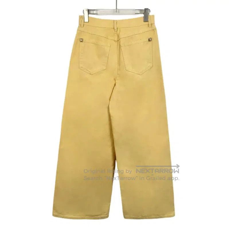 Chanel Chanel Yellow Cotton Casual Pants for Women . Size 23" - 2 Thumbnail