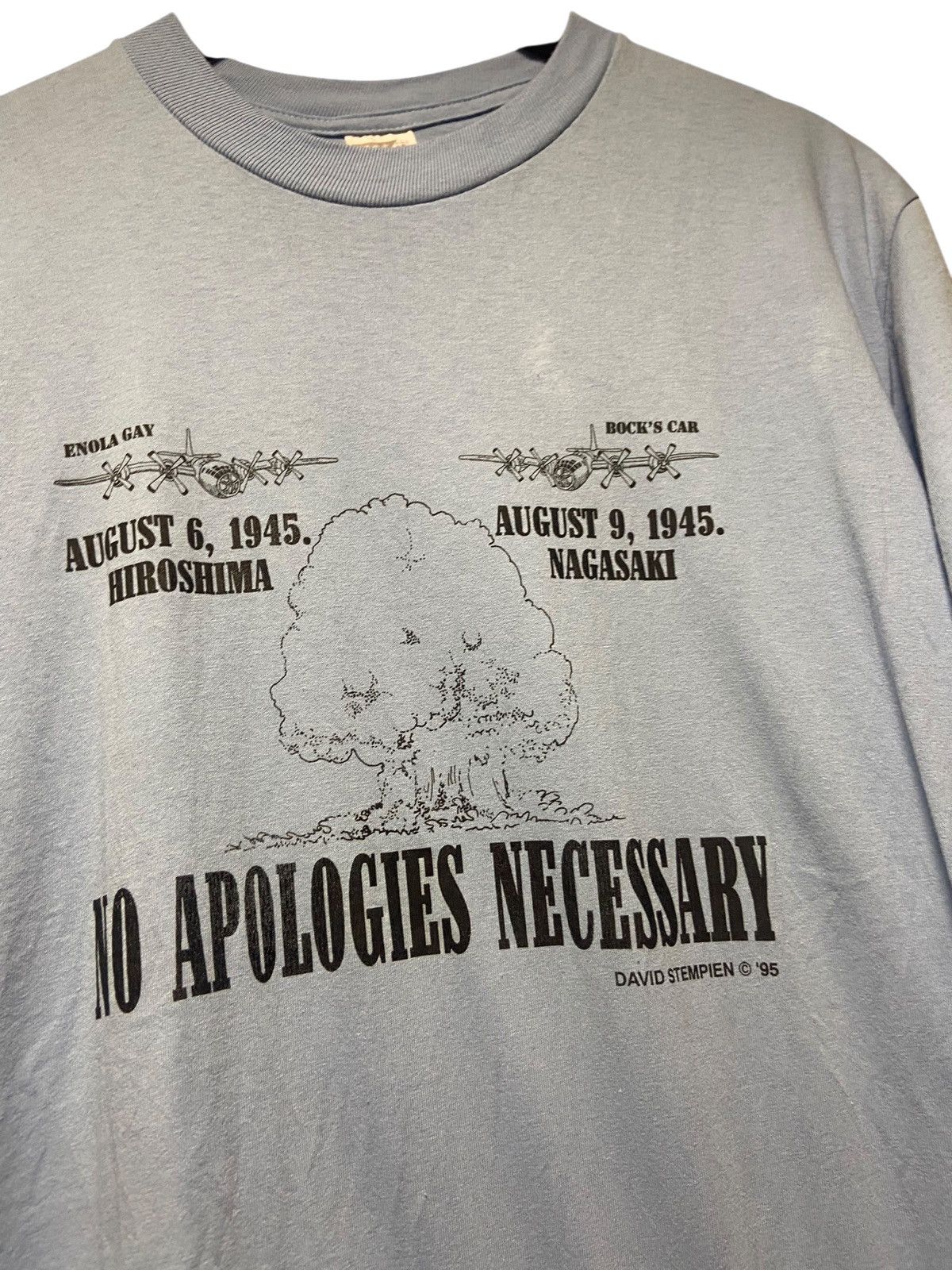 Other × Vintage Vintage 90s No Apologies Necessary Hiroshima Nagasaki Nuke Size US L / EU 52-54 / 3 - 2 Thumbnail