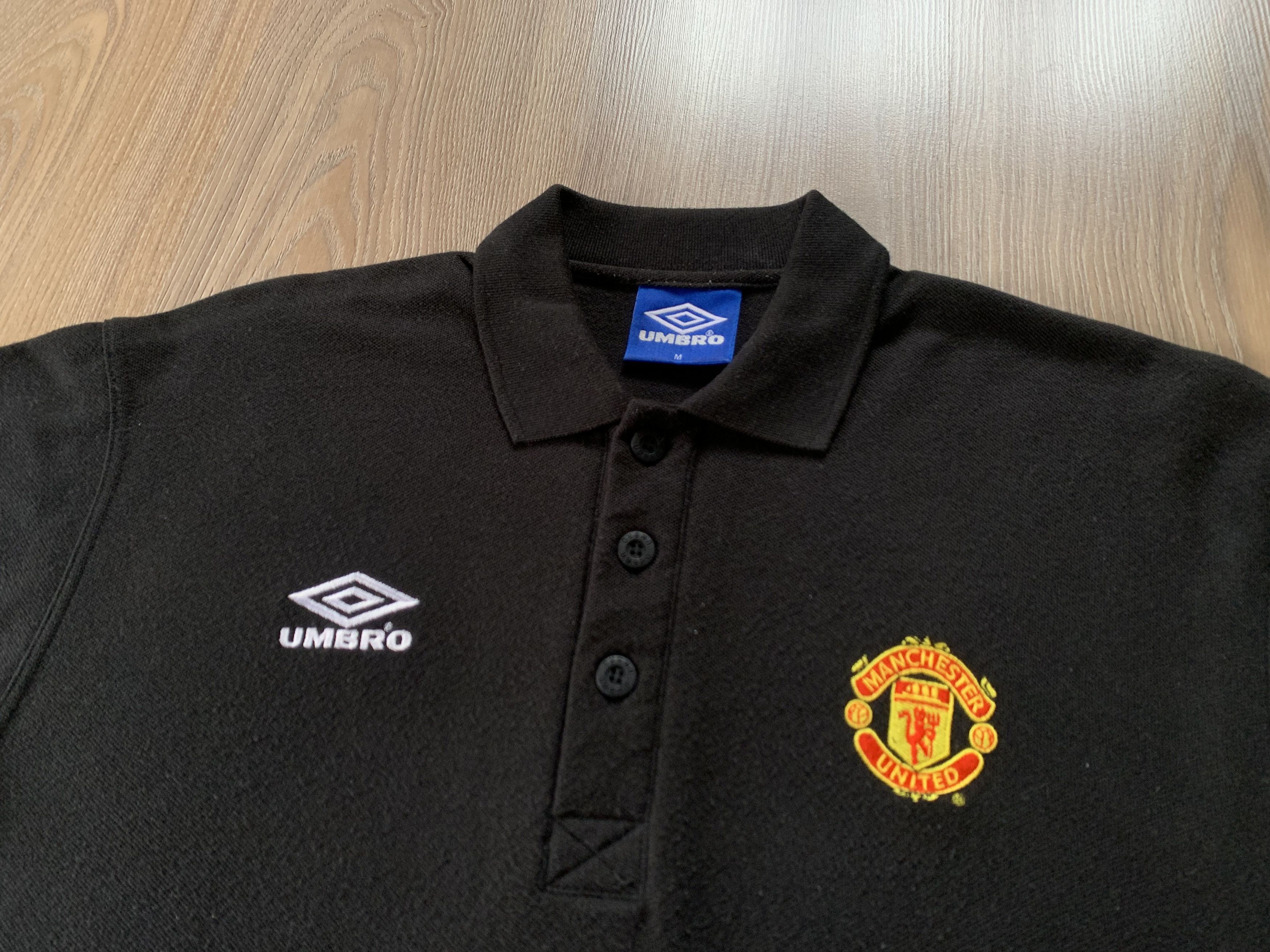 Umbro × Vintage Rare Umbro Manchester United Vintage Cotton Polo Size US M / EU 48-50 / 2 - 5 Thumbnail