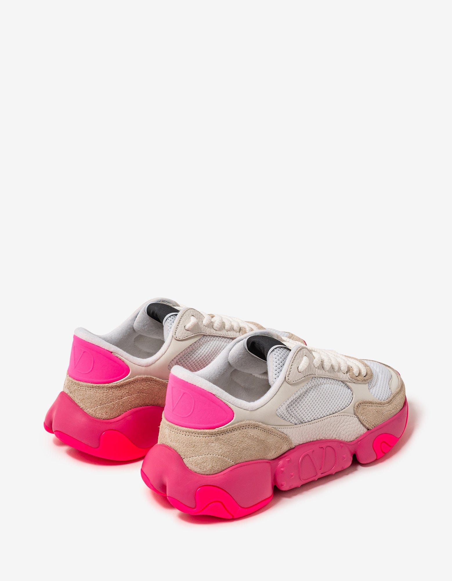 Valentino Valentino Garavani White Bubbleback Mesh and Suede Trainers Size US 9 / EU 42 - 5 Thumbnail