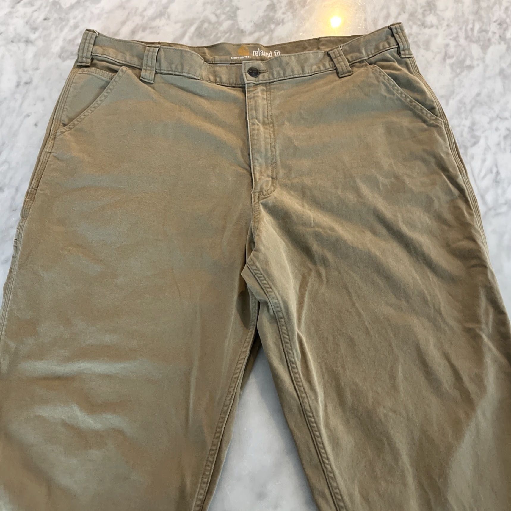 Carhartt Carhartt Pants Men’s 42x34 Relaxed Fit Khaki Side Pocket 5-Pocket Design 102291 253 Cotton Spand Beige Size US 42 / EU 58 - 4 Thumbnail