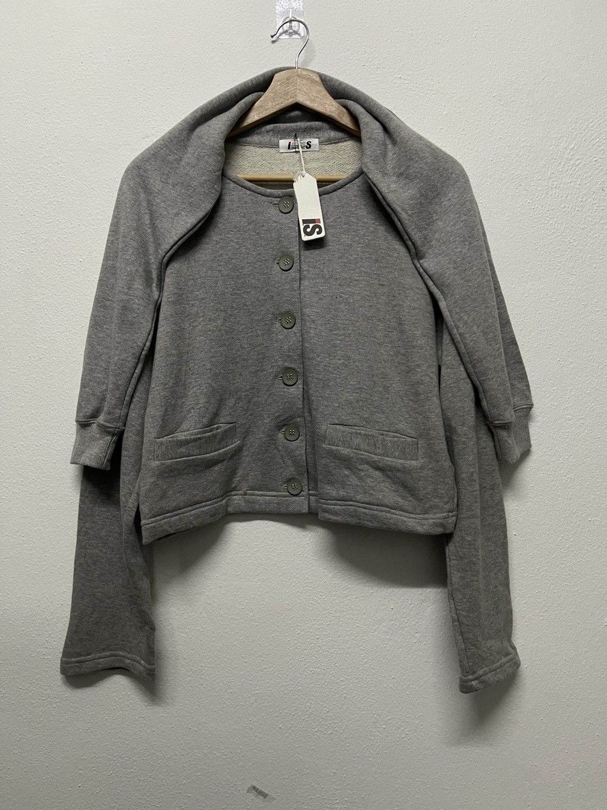 Issey Miyake × Japanese Brand × Tsumori Chisato 90s ISSEY MIYAKE DOUBLE SLEEVE BUTTON SWEATSHIRT CROPPED Size M / US 6-8 / IT 42-44 - 1 Thumbnail
