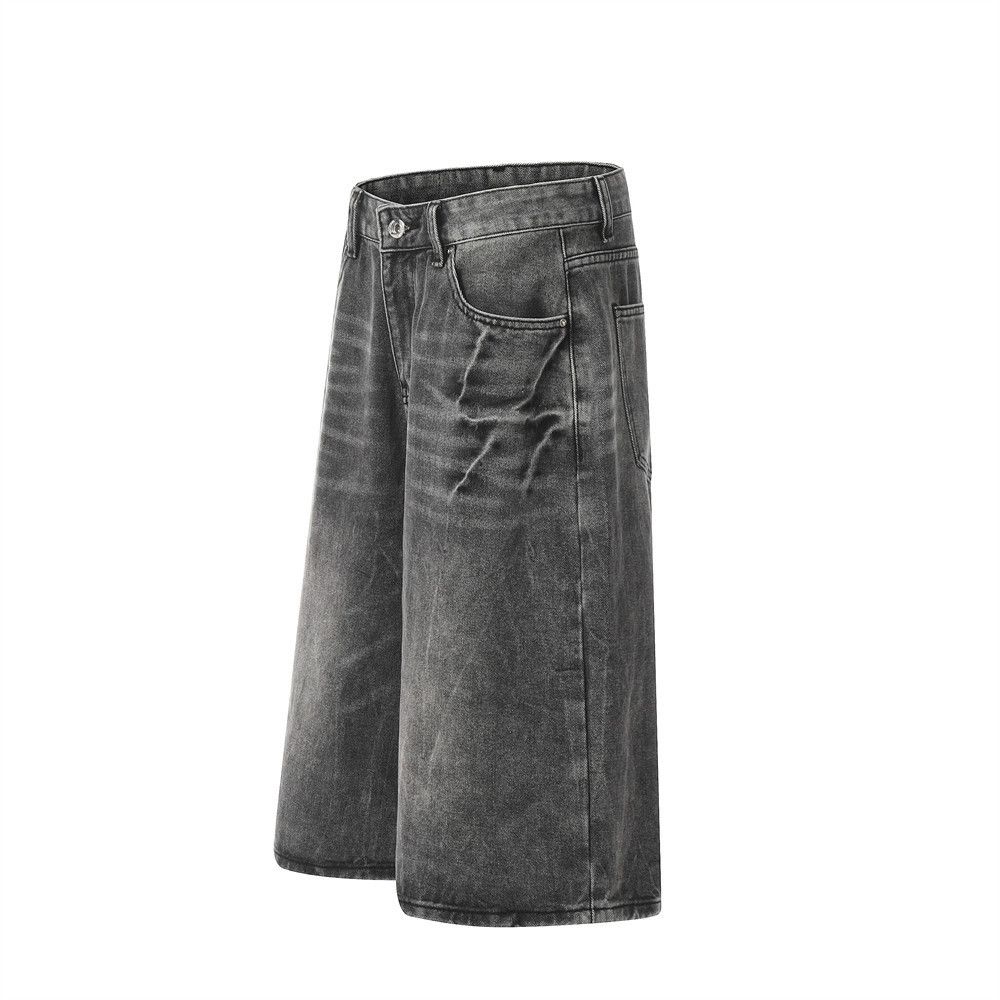 Japanese Brand × Vintage Men's loose cargo punk distressed washed denim shorts Size US 32 / EU 48 - 2 Thumbnail