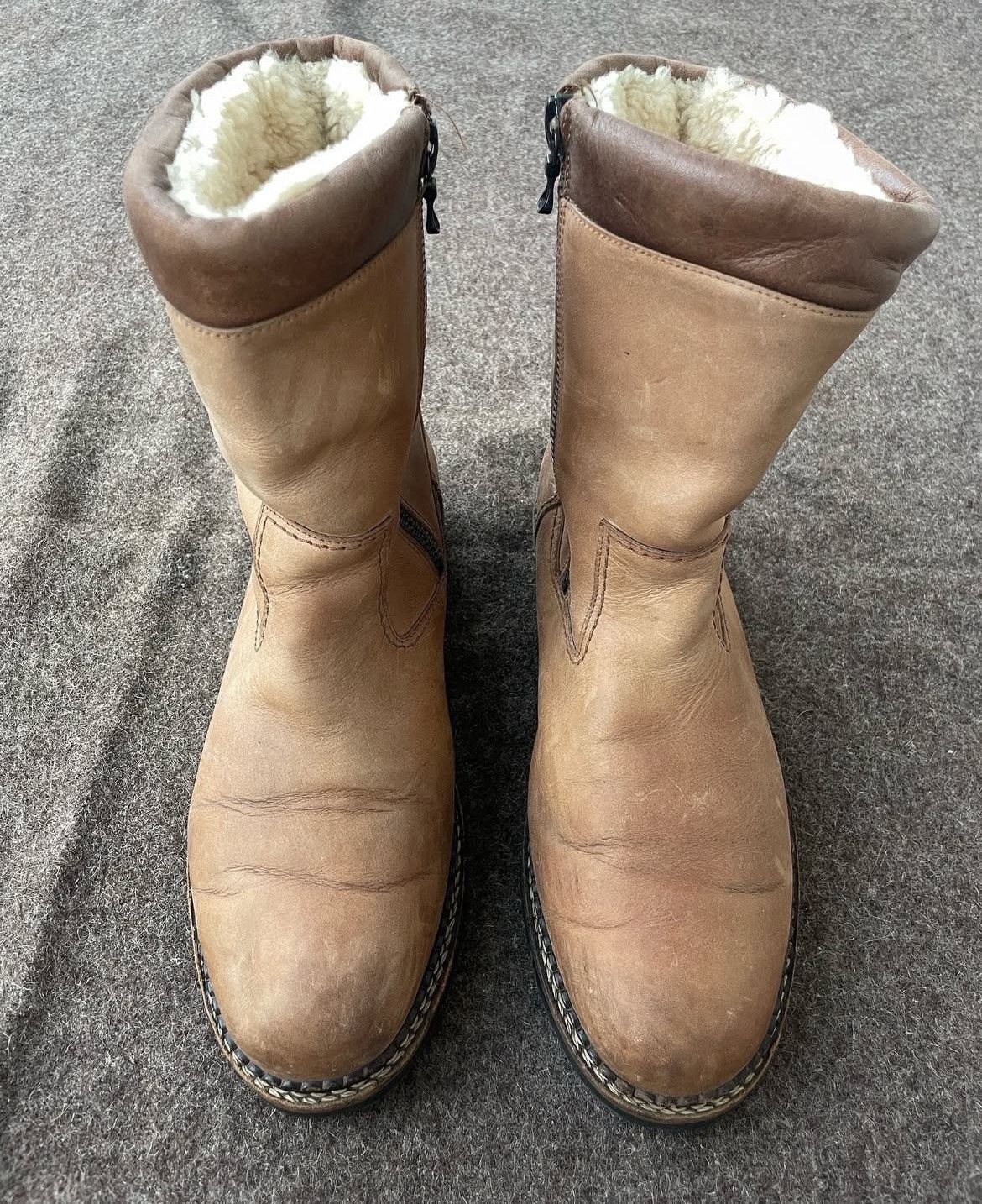 Genuine Leather Kandahar Sheepskin Boots on RiRi Zippers Size US 8 / EU 41 - 3 Thumbnail