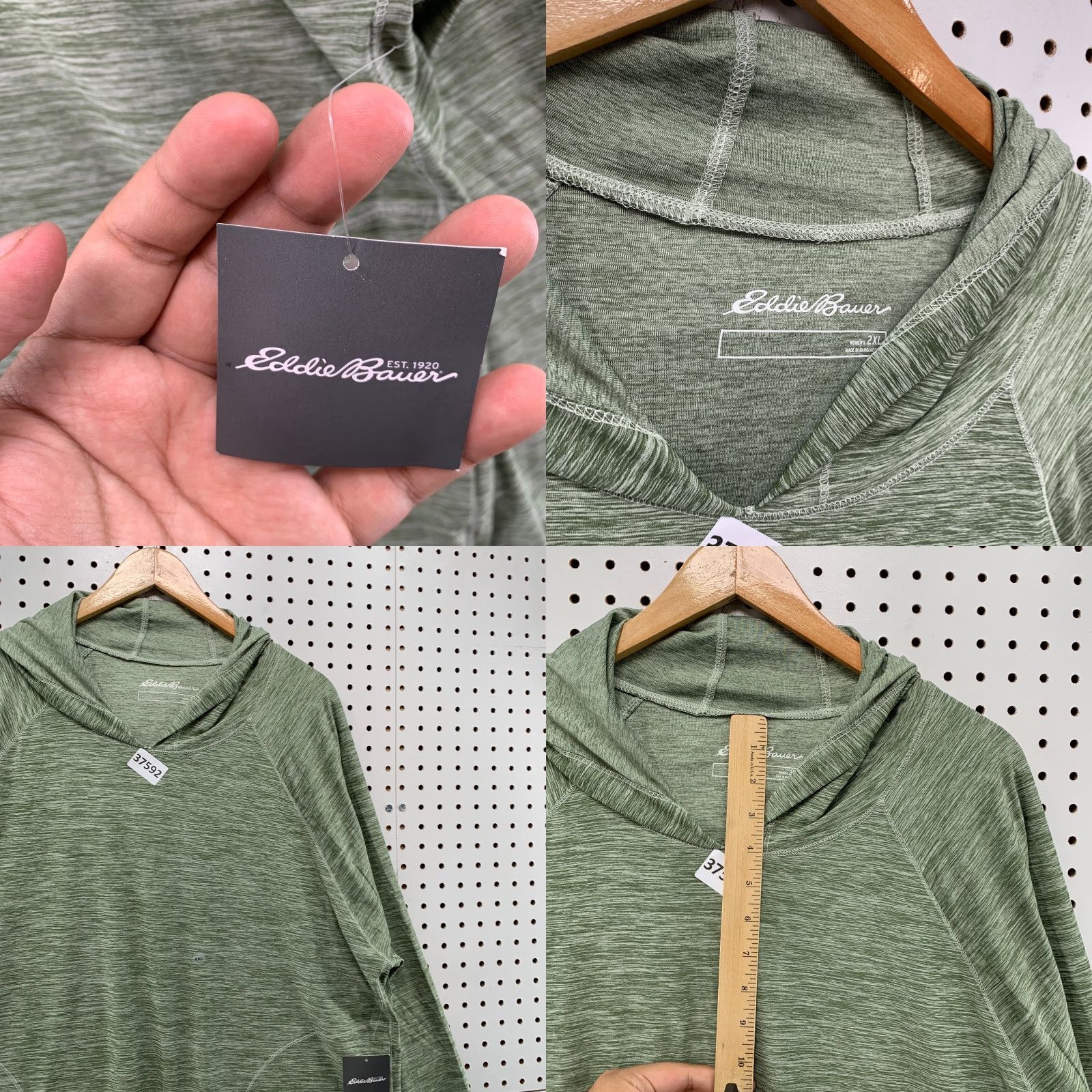 Eddie Bauer Eddie Bauer Hoodie Sweatshirt Women's 2XL Green Lightweight Pullover Activewear Size XXL / US 16-18 / IT 52-54 - 8 Thumbnail