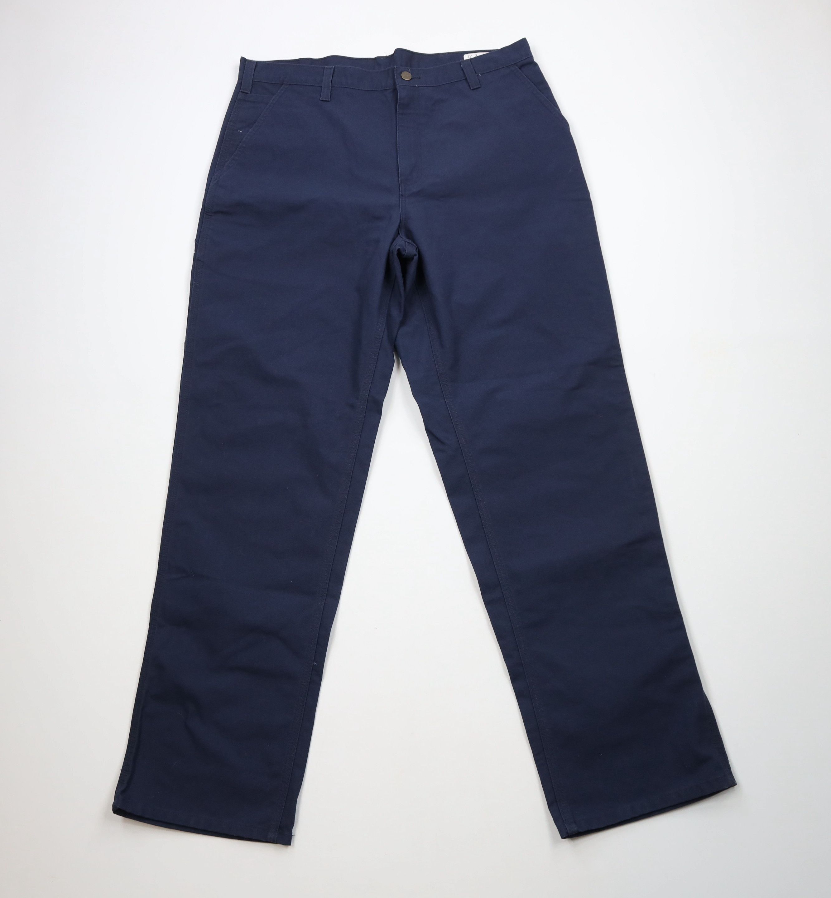 Carhartt × Vintage Vintage Carhartt Dungaree Wide Leg Canvas Pants Navy Blue Size US 38 / EU 54 - 1 Thumbnail