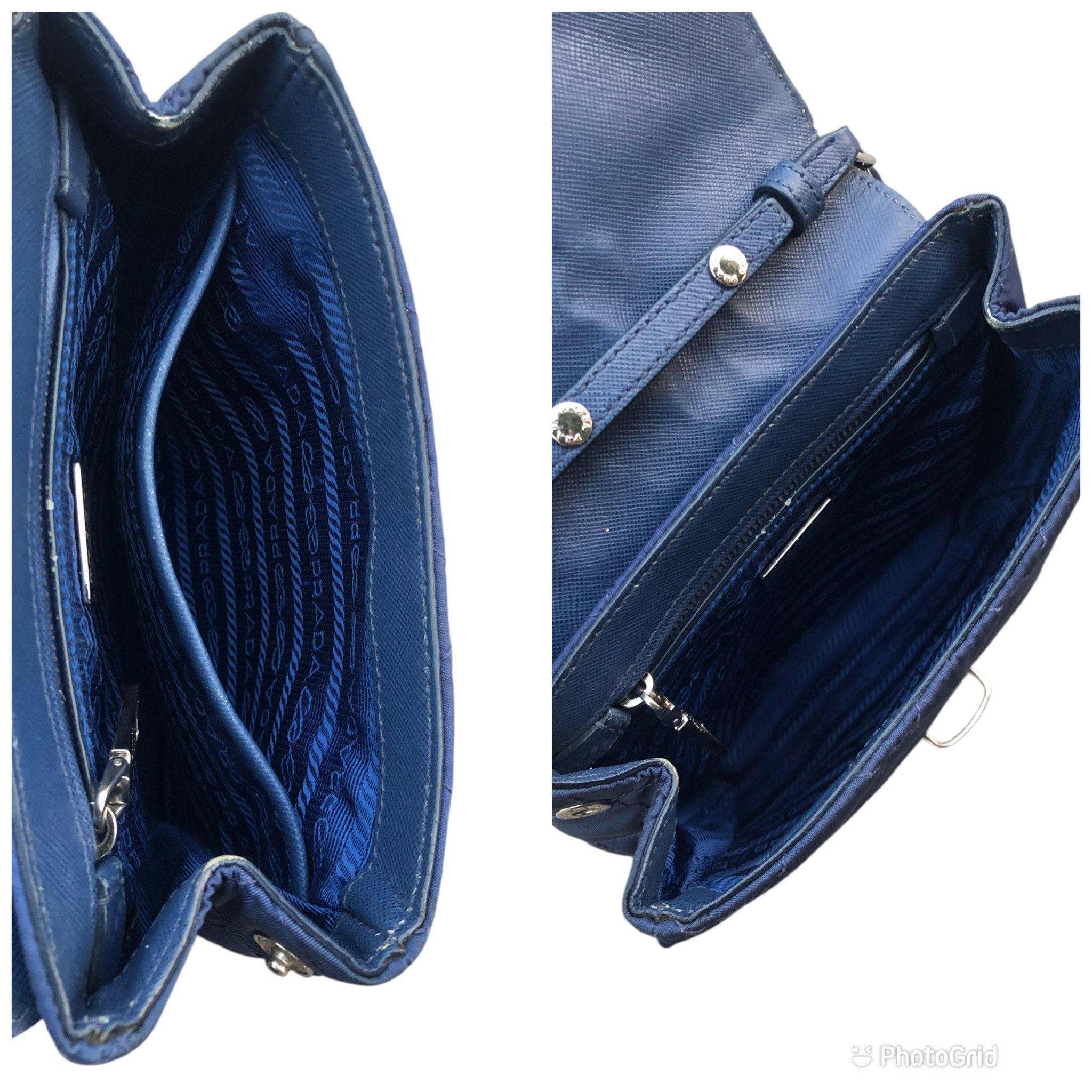 Prada 💯🔥PRADA MILANO Blues Tessuto Impuntu Chain Shoulder Bag Size ONE SIZE - 8 Thumbnail