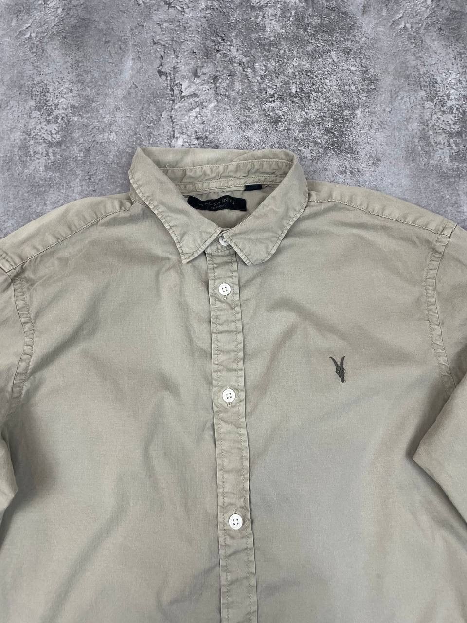 Allsaints AllSaints Men Cotton Button Up Shirt Beige Long Sleeve SizeM Size US M / EU 48-50 / 2 - 2 Thumbnail