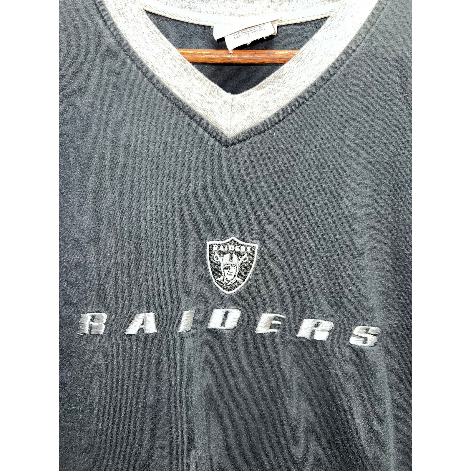 NFL Oakland Raiders Long Sleeve Shirt Tee NFL Black Silver XL Size US XL / EU 56 / 4 - 3 Thumbnail