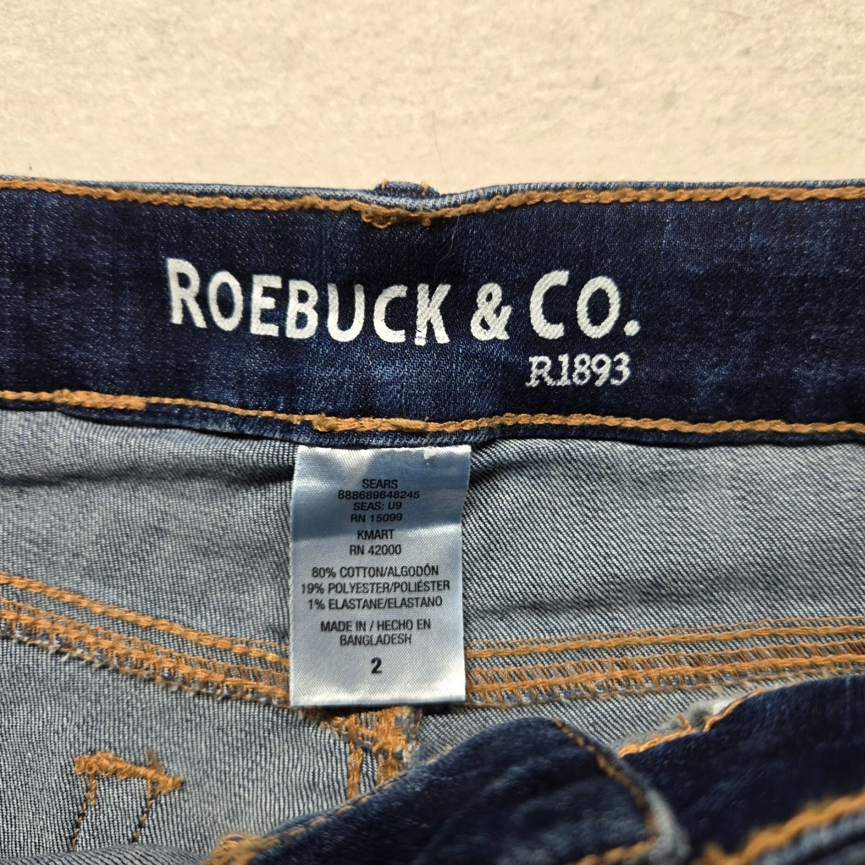 CO ROebuck & Co Roebuck & Co R1893 Denim Shorts 2 Women Dark Wash 2 Pockets Stretch Bohemian 90s? No vintage Size 26" / US 2 / IT 38 - 2 Thumbnail