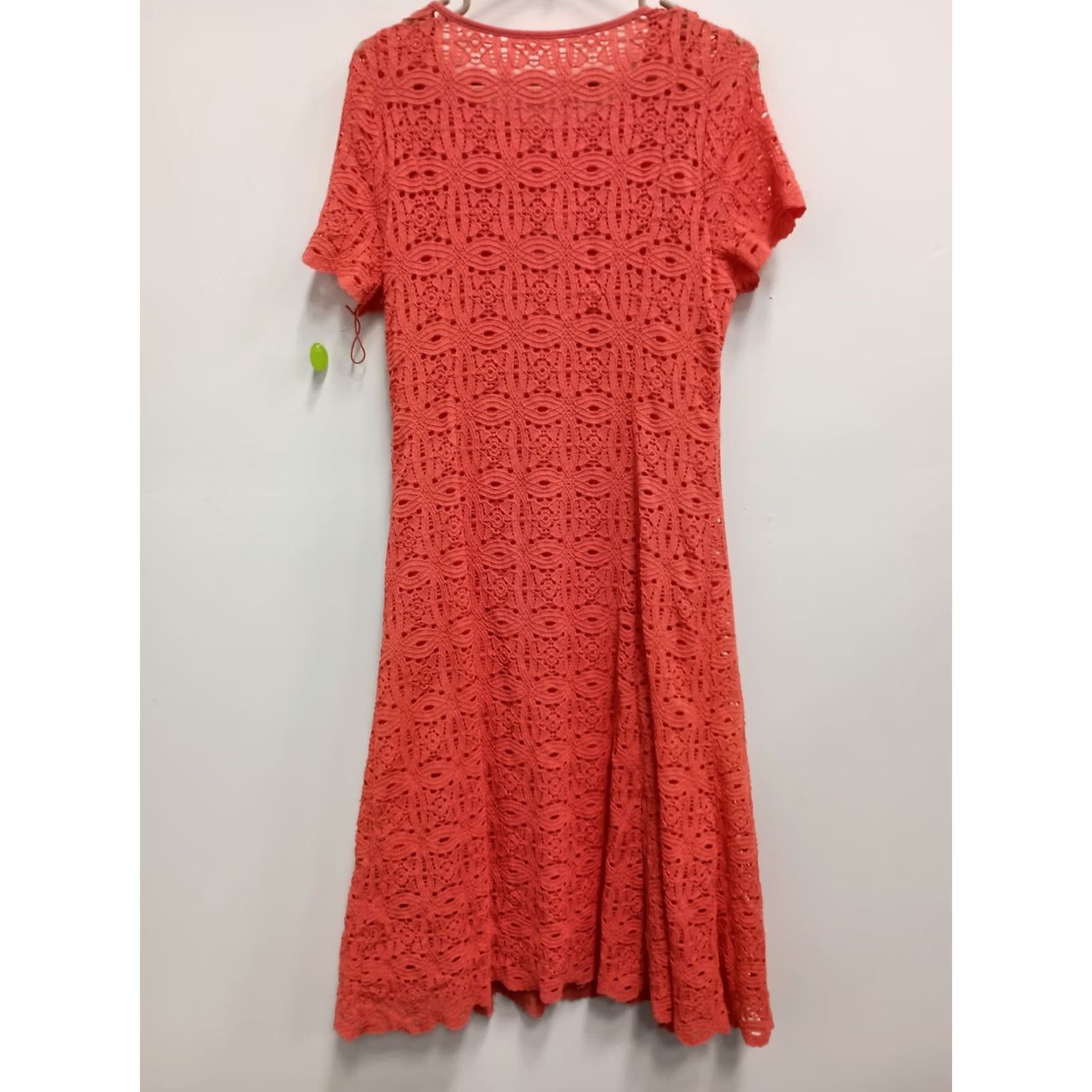 Vintage Ronni Nicole Dress Womens 14 Red Studio Midi Coral Lace Short Sleeve Party Size 36" / US 14 / IT 50 - 5 Thumbnail
