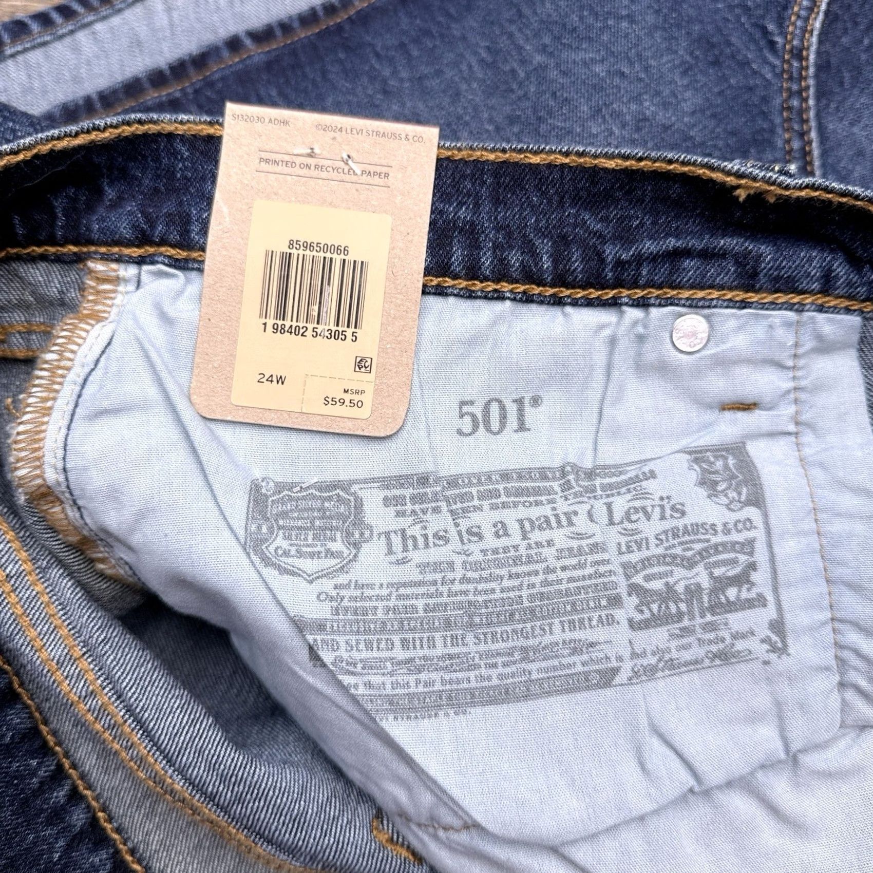 Levi's VINTAGE Levis 501 Shorts Womens 24W Button Fly High Rise Stretch New Size 42" / US 20 - 5 Thumbnail